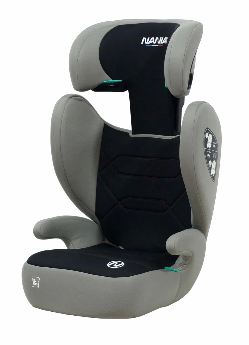 NANIA Belem, Seggiolino auto, 2 in 1, i-Size, 100-150 cm, da 3,5 a 12 anni, da 15 a 36 kg, cintura di sicurezza a 3 punti, Protezioni laterali, Poggiatesta Regolabile 9 Posizioni-non reclinabile