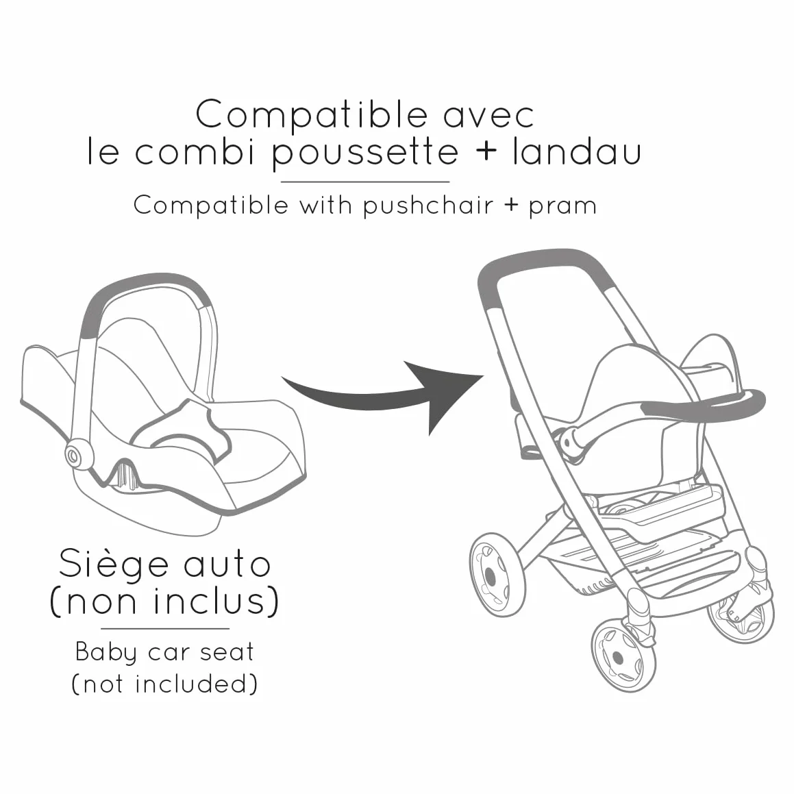 Smoby Maxi-Cosi Passeggino Carrozzina Beige 3 Anni