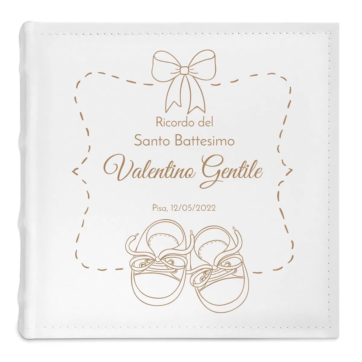 Maverton Album Fotografico - Copertina in Pelle Sintetica Personalizzata con Stampa - 100 Pagine con Tasche - 200 foto 10x15cm - regali neonato, regali bambini