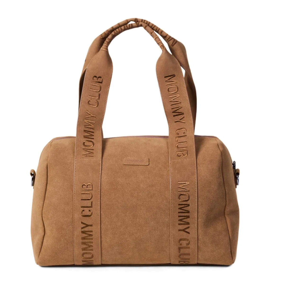 CHILDHOME, Borsa fasciatoio per neonati, Mommy Bag, Materassino fasciatoio incluso, Numerosi scomparti, Agganci per passeggino, Tracolla, Materiale scamosciato, 22 L, Mommy Club Signature, Nocciola