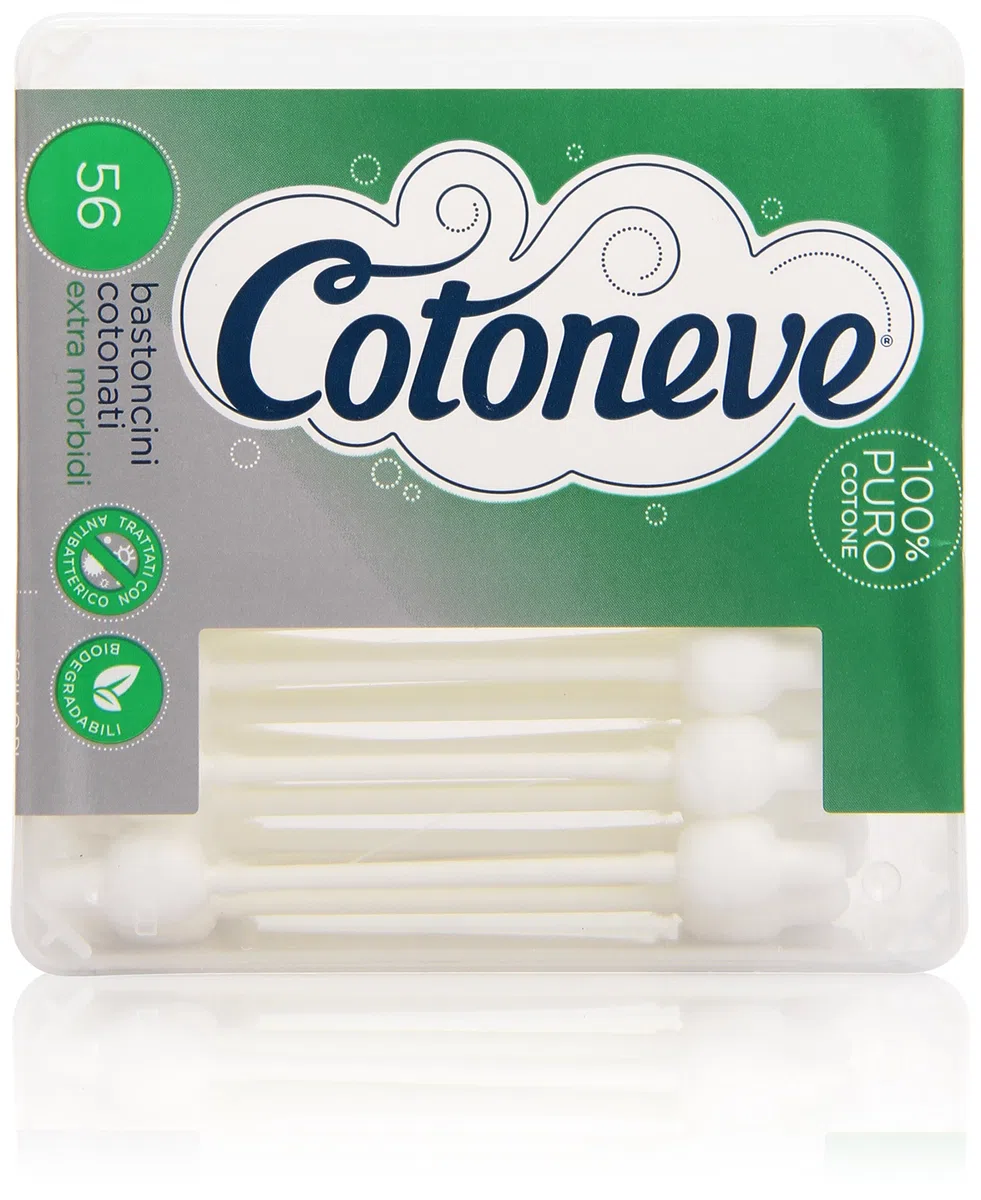 Cotoneve - Bastoncini Cotonati 100% Puro Cotone, Extra Morbidi - 56 Bastoncini