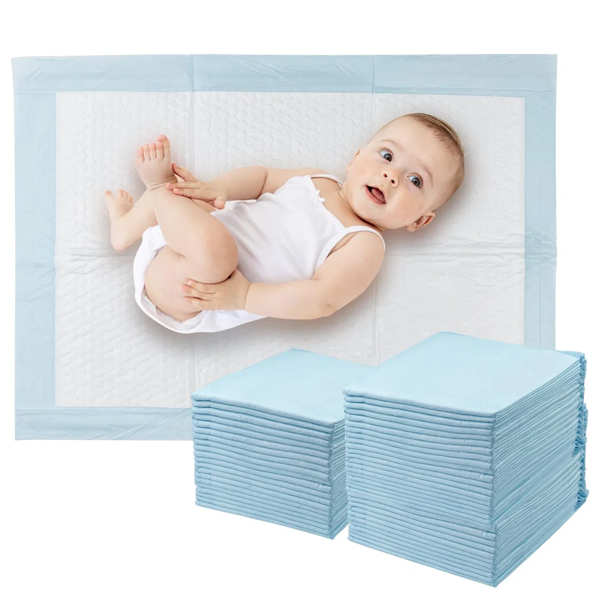 50 Pezzi Traverse per Fasciatoi Monouso 60 × 45 cm, Traversine Neonato Fasciatoio, Getta e Getta Multiuso, Ultra Morbido, Super Assorbente, Impermeabile, Uscinetti per Cambio Incontinenza