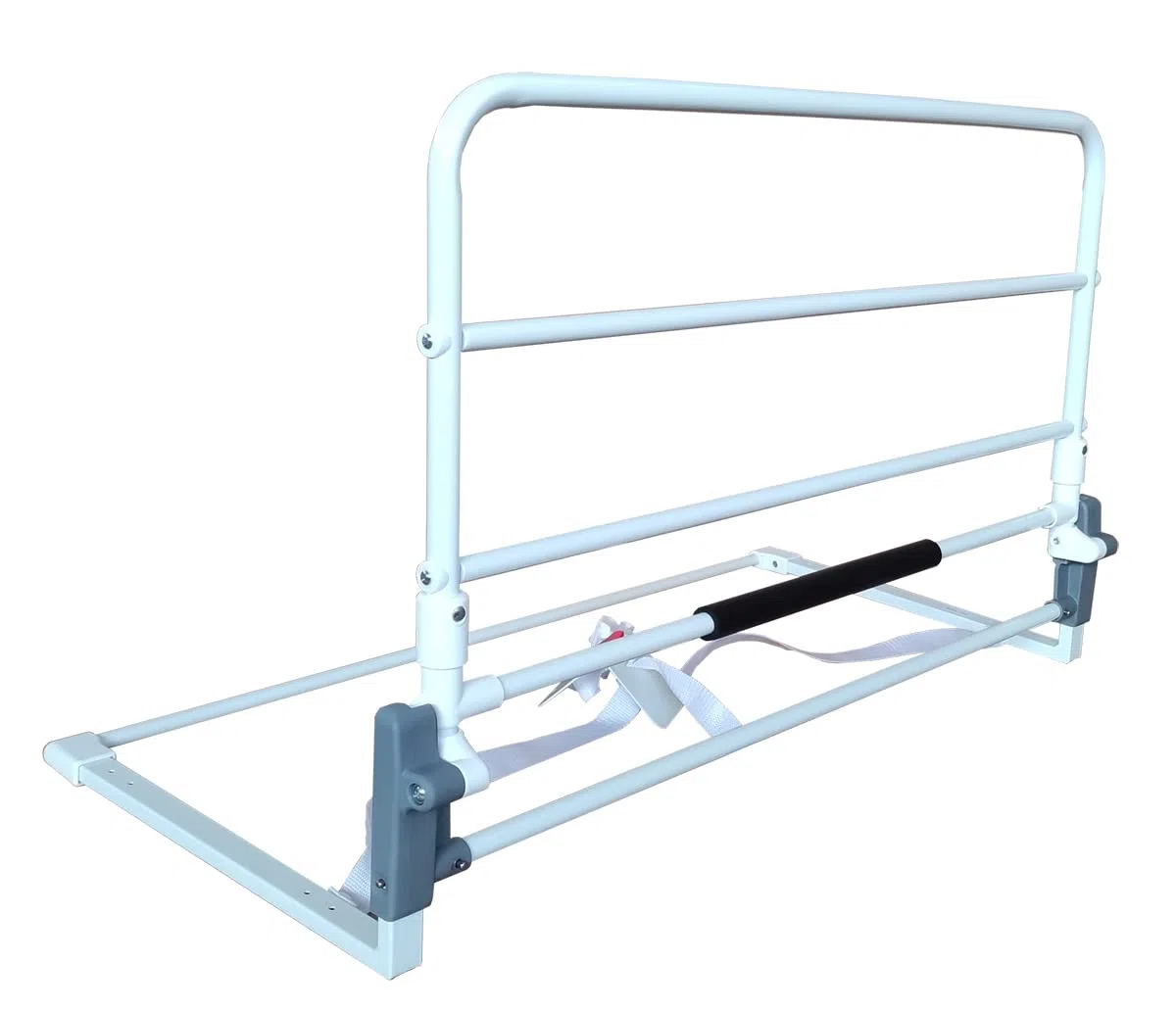Ausilium Sponda di Sicurezza per Letto Anziani, Barriera Pieghevole 90 cm, Altezza 42,5 cm, Telaio 90x40 cm, Cinghia Regolabile fino a 170 cm, Acciaio e Polietilene
