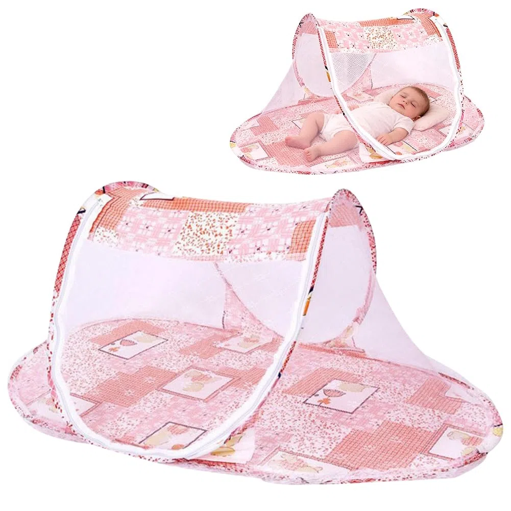 Zanzariere per Culla, Zanzariera Lettino Bebè Pieghevole Tenda Anti Zanzare per Culla da Viaggio Portatile Zanzariera Pieghevole Tenda da Viaggio per Famiglia Viaggi All'Aperto( 108 x 60 x 38cm)(Rosa)