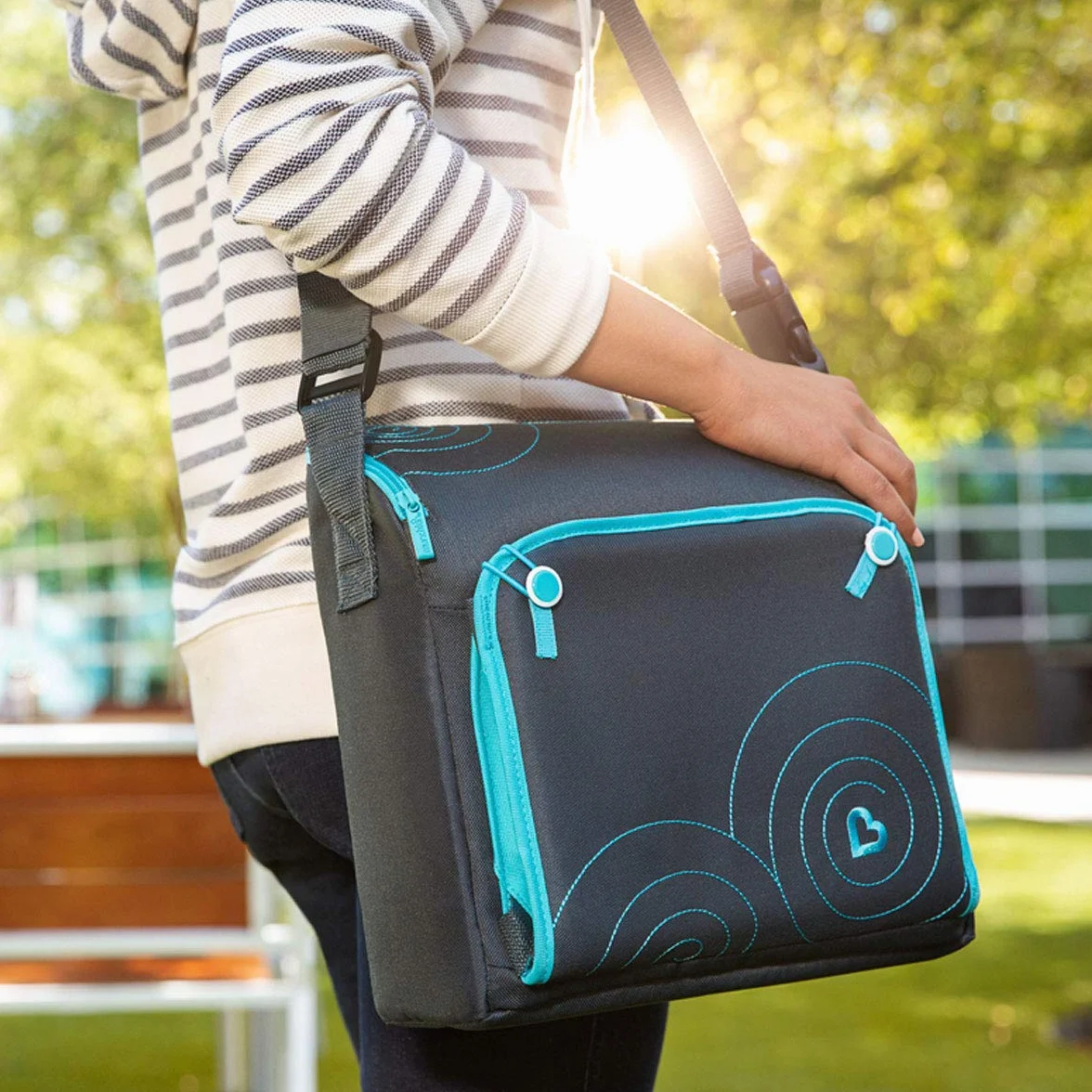 Munchkin Seggiolone portatile per bambini rialzo da viaggio si trasforma in borsa fasciatoio