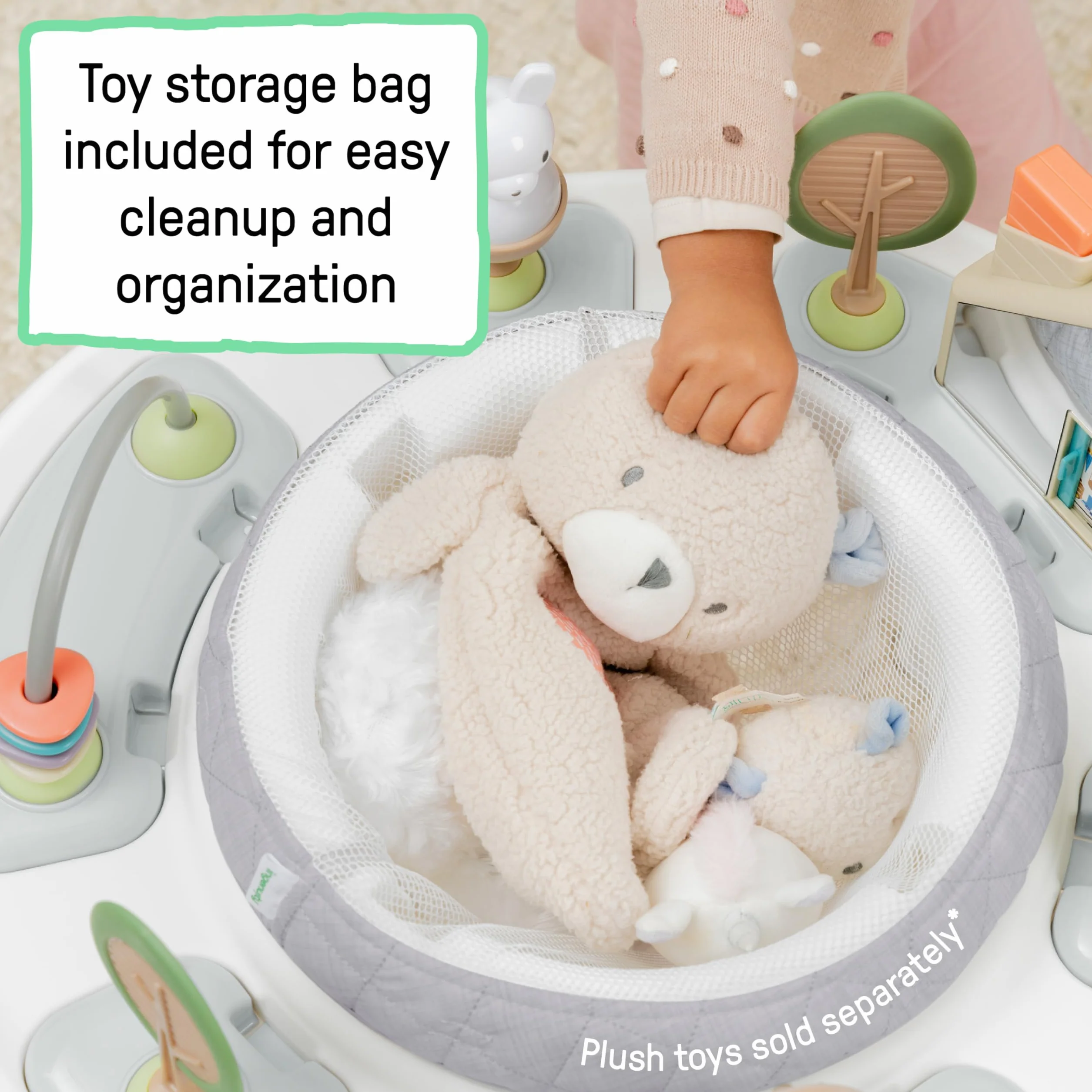 Ingenuity Spring & Sprout 2 in 1 Centro Attività Giochi e Tavolo con Cuscino Luci Suoni 11 Attività Interattive 6 Mesi+