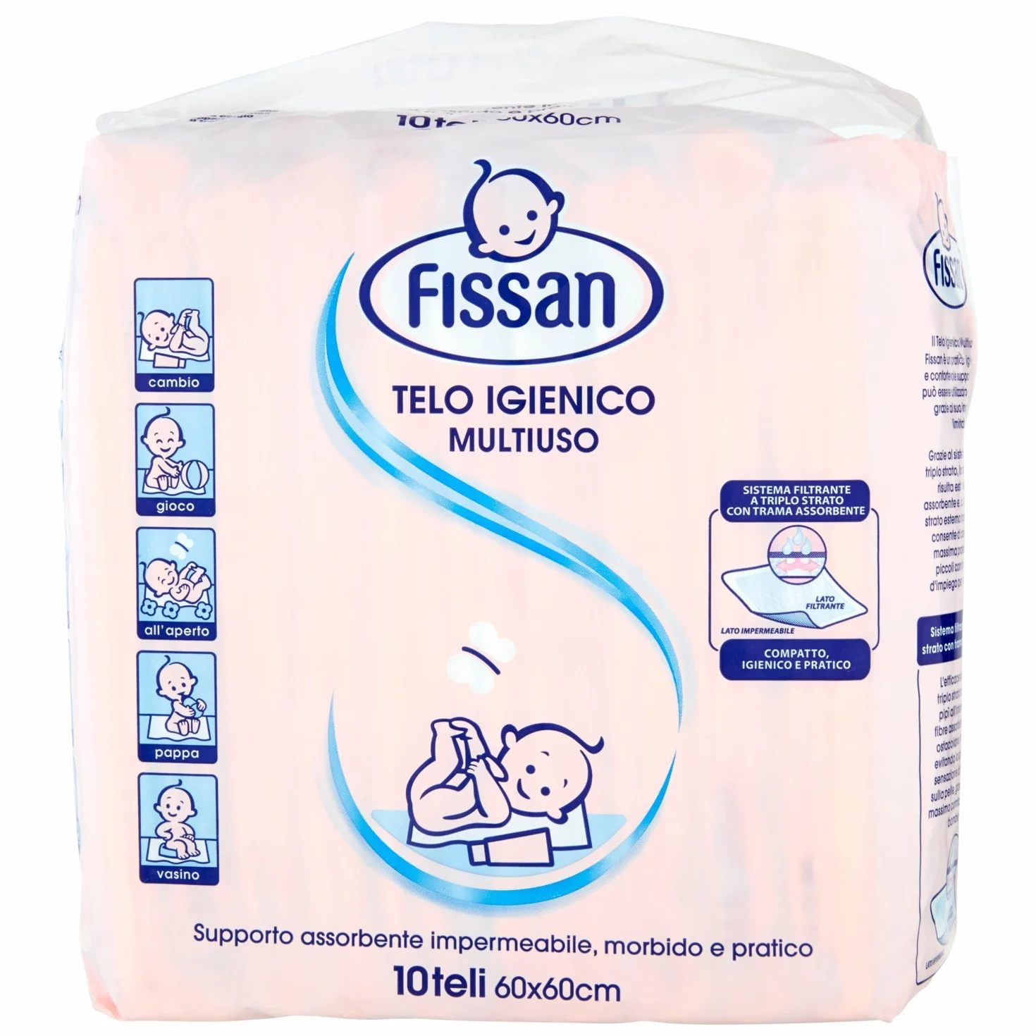 FISSAN BABY Telo igienico MEGAPACK 80 Teli (8 confezioni da 10 teli)