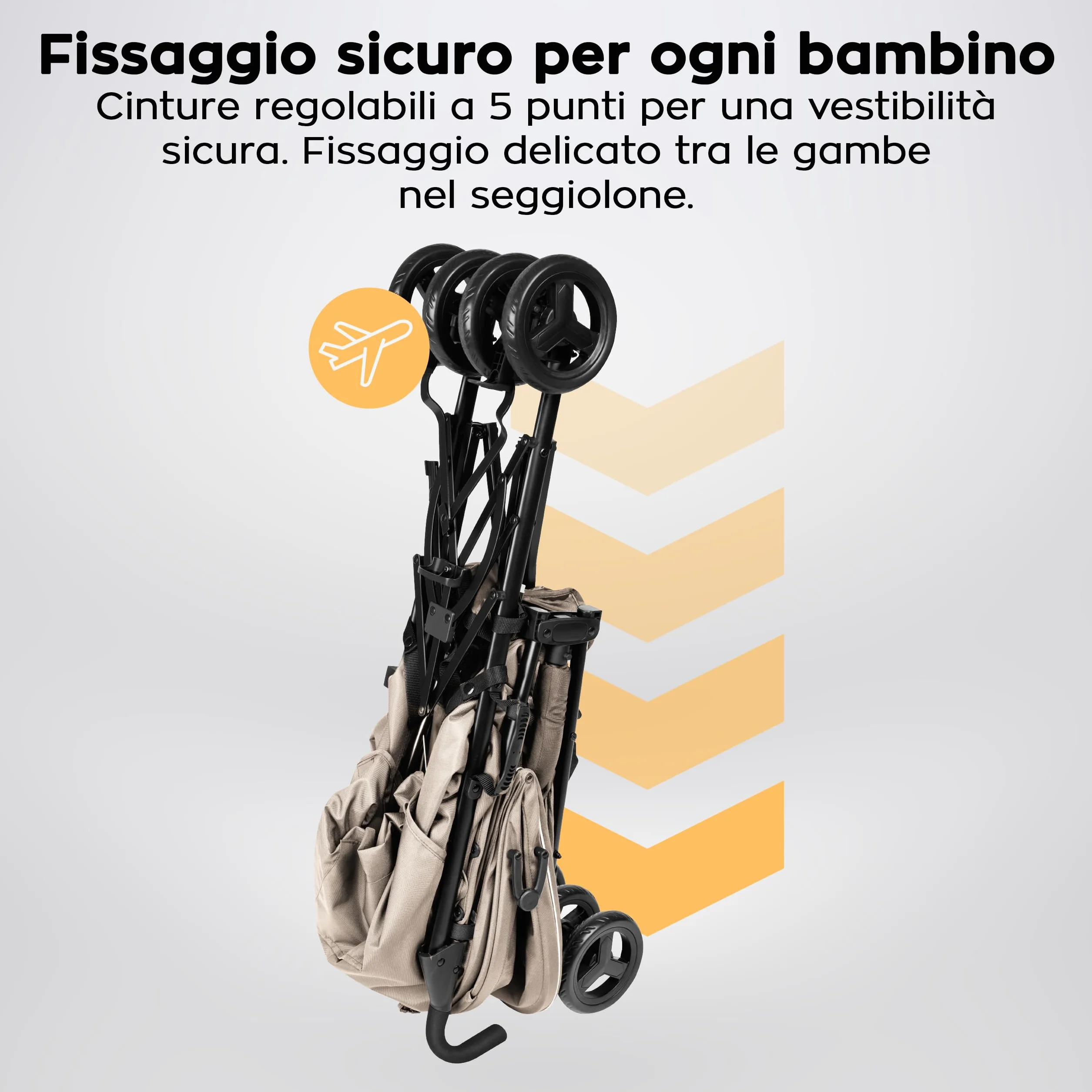 Tulano Davos 35 Passeggino Leggero da Viaggio Ultraleggero Compatto Aereo Chiusura Rapida Cappottina XXL Ruote Ammortizzate 22 kg