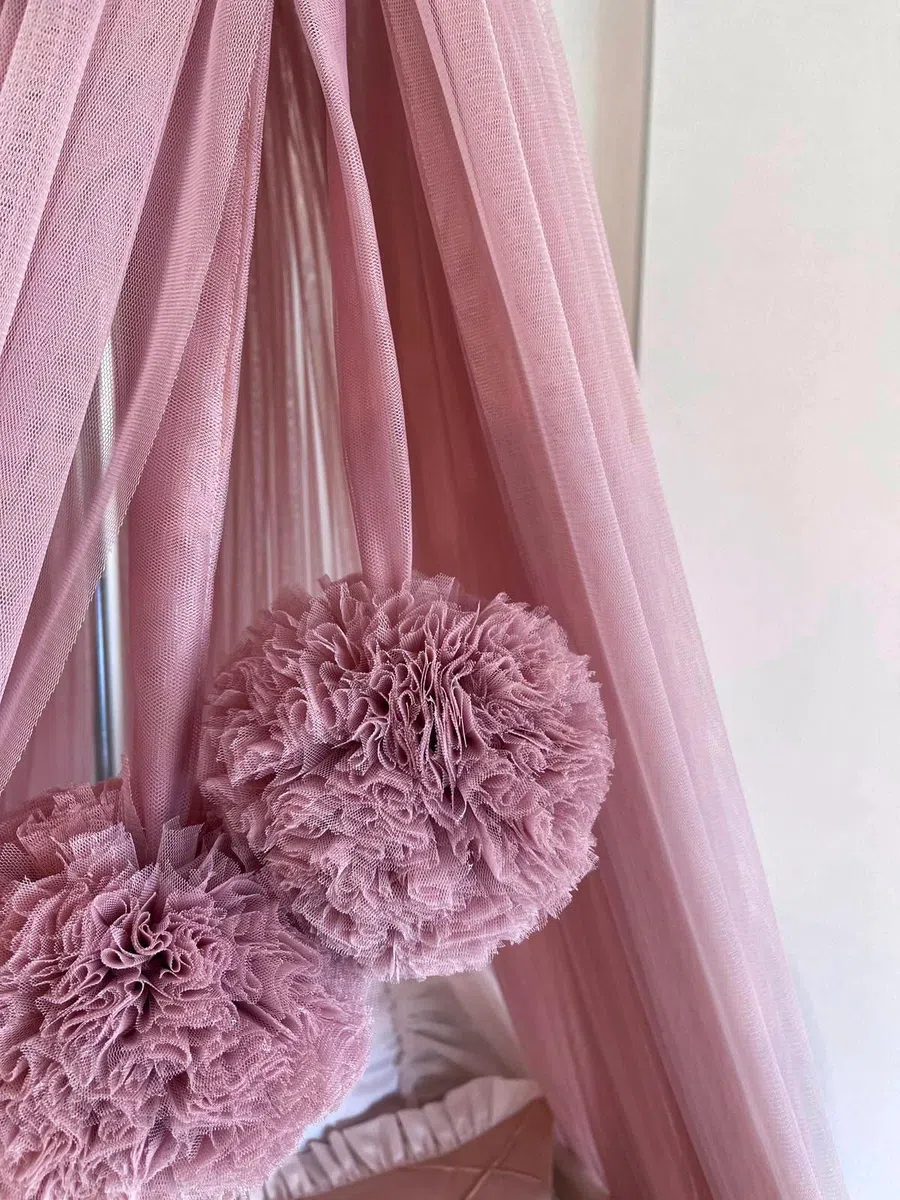 Baby Fancyroom Tenda per Letto da Bambino, Zanzariera, Decorazione per Camera, Baldacchino in Tulle di Qualità Superiore Vecchio Rosa
