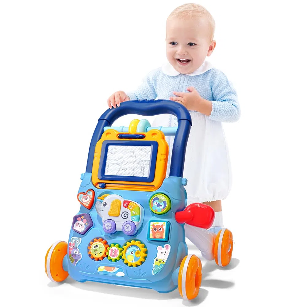 Aolso Primi Passi per Bambini con Lavagna Magnetica, Girello per Imparare a Camminare, Giocattolo 6+ Mesi