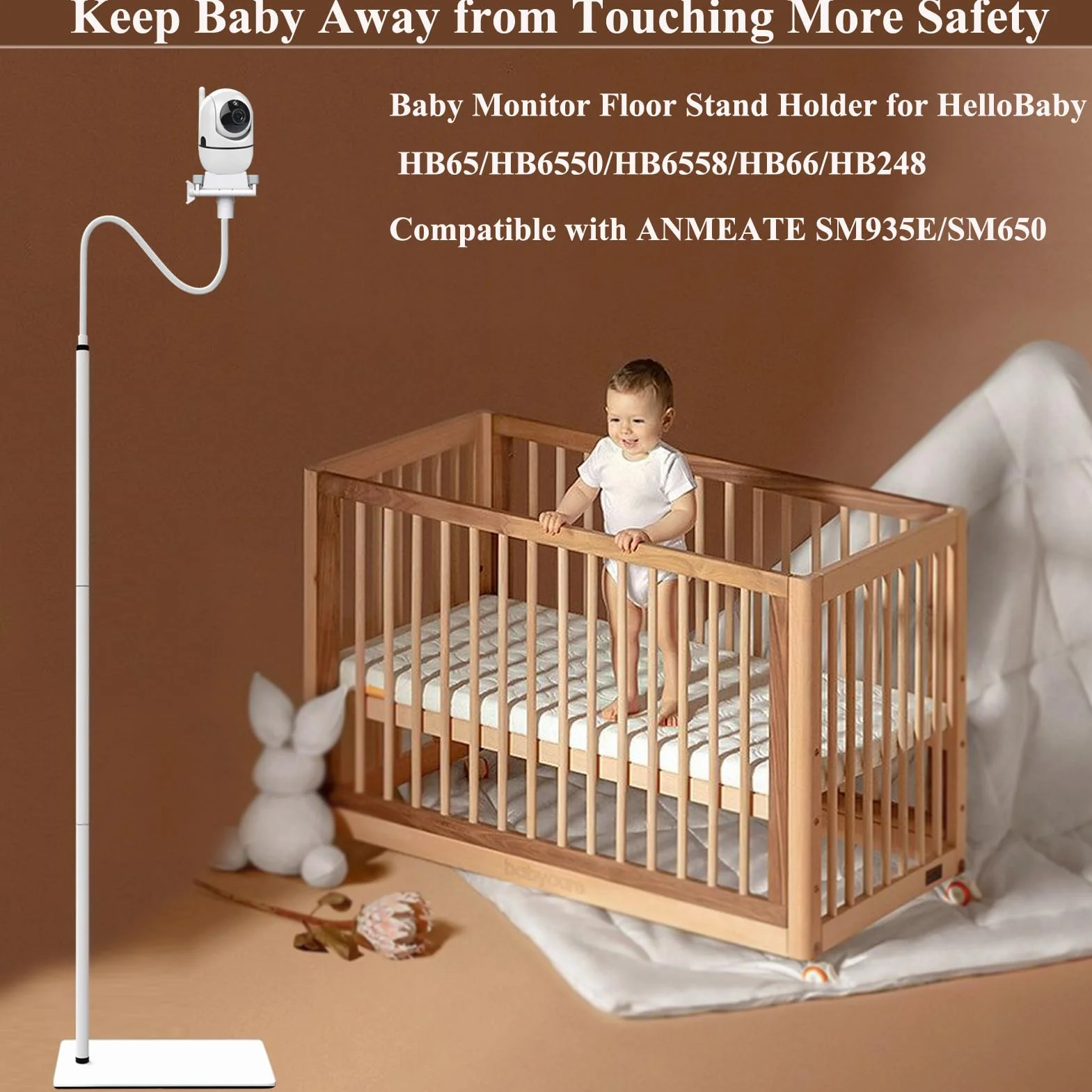 Supporto da pavimento per baby monitor compatibile con Philips Avent/eufy/GHB/BOIFUN/Hellobaby/NWOUIIAY/TakTark e compatibile con la maggior parte delle videocamere per bambini