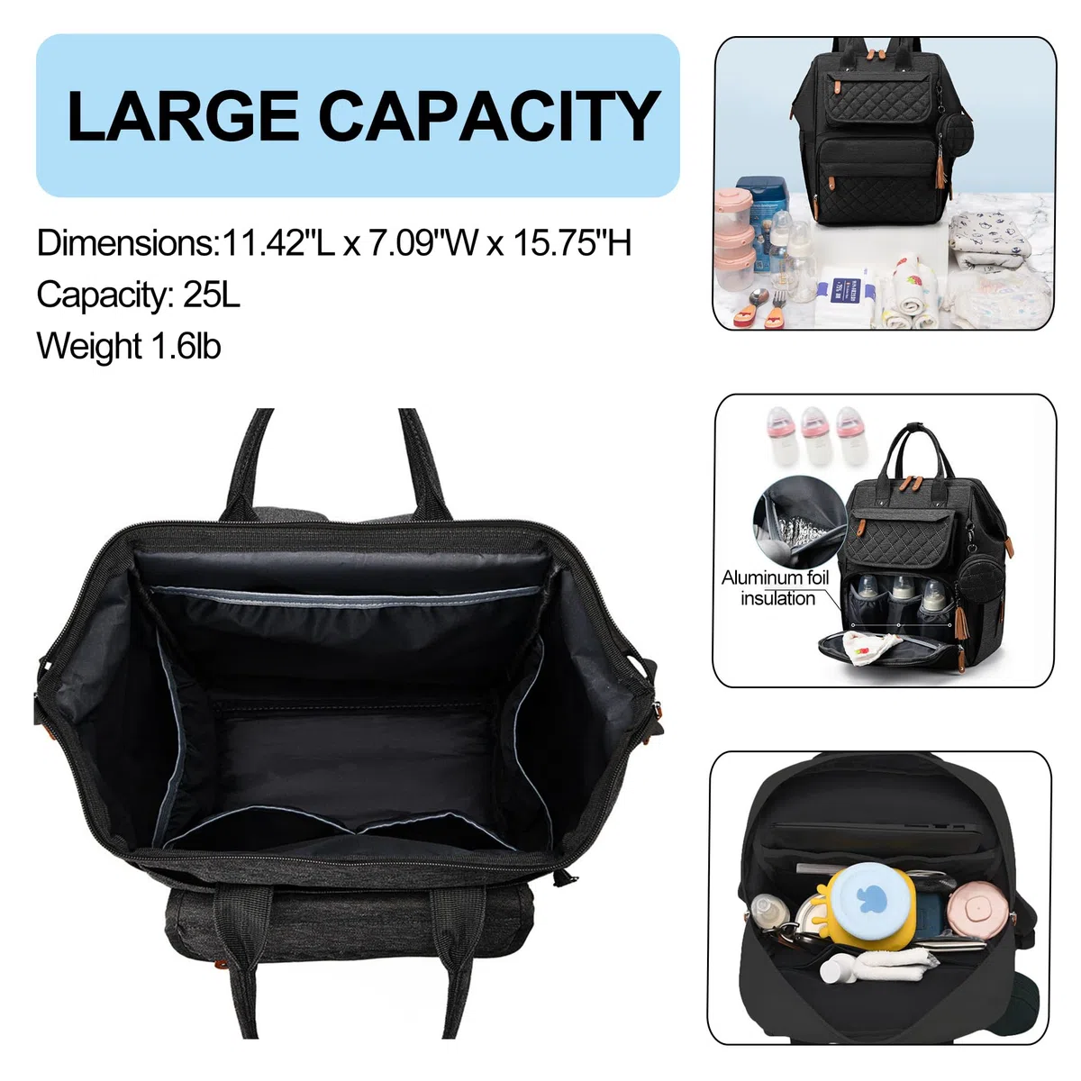 Borsa fasciatoio, grande zaino per bambini, zaino fasciatoio, con fasciatoio portatile, borsa multifunzionale, per mamma e papà
