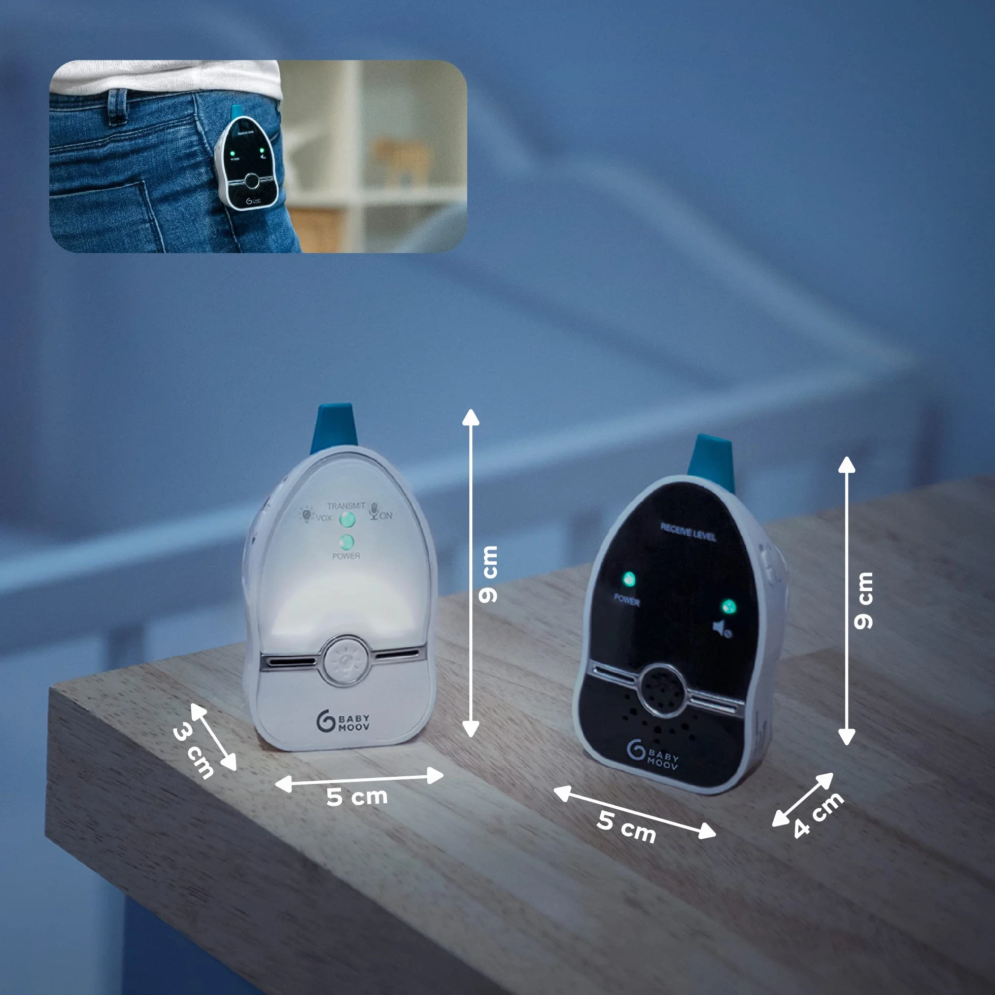 Babymoov Easy Care Babyphone Audio z Luce Notturna, 500 m