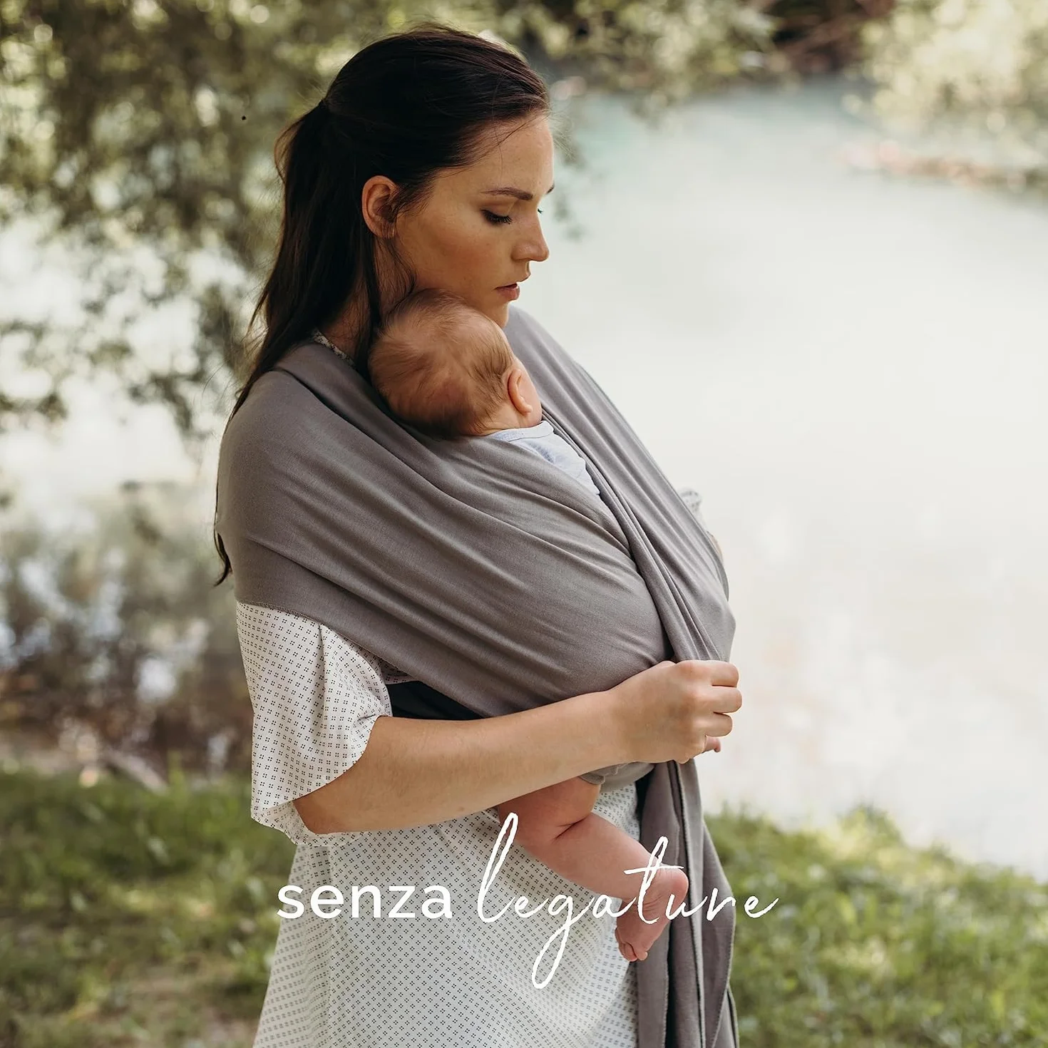 Boba Wrap - Fascia Elastica Porta Bebè Neonato, Portabimbo Facile da Indossare (Grey)
