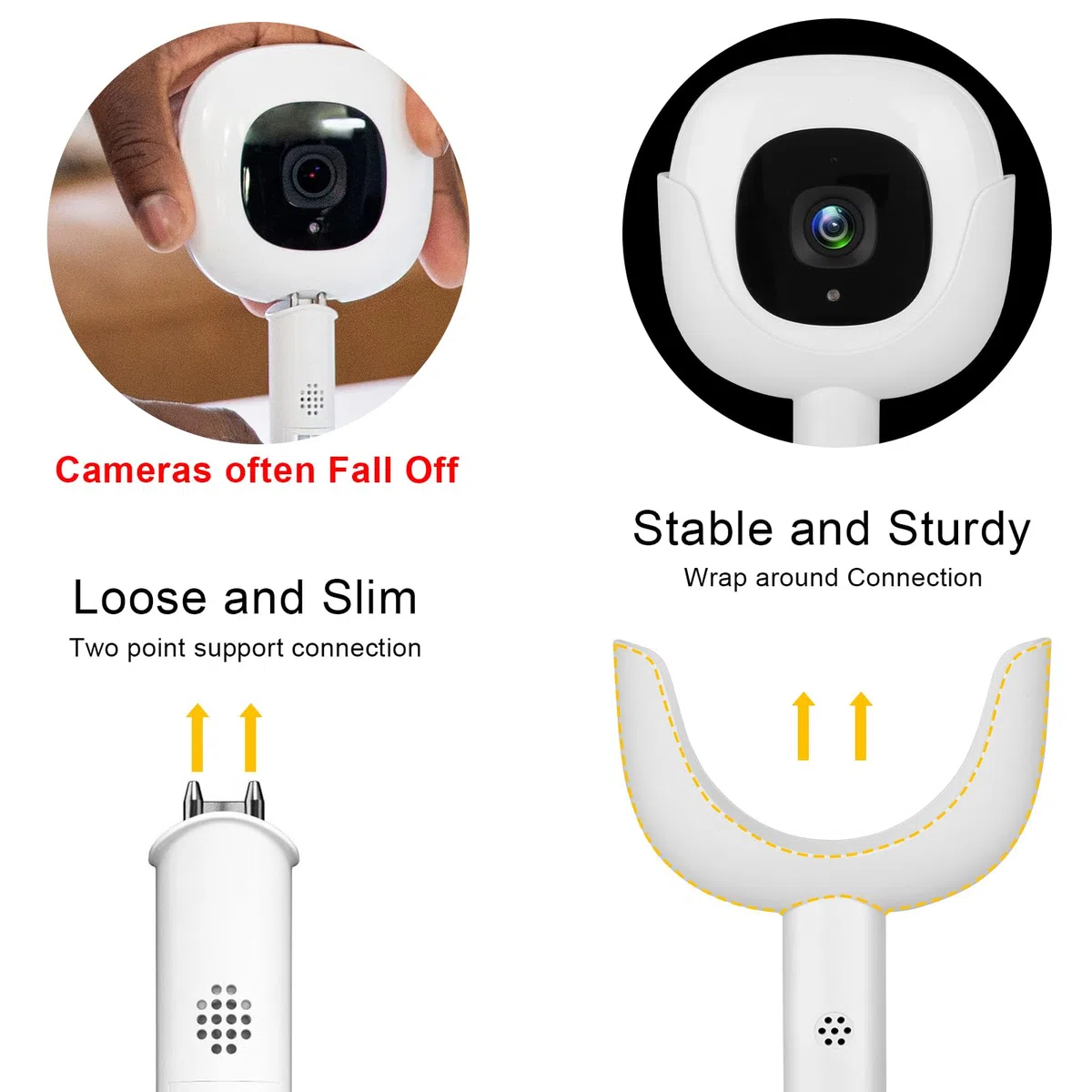 Didalo Supporto flessibile compatibile con baby monitor Nanit Pro, il supporto flessibile per baby monitor si attacca alle mensole della culla, senza attrezzi o danni alla parete (fotocamera non