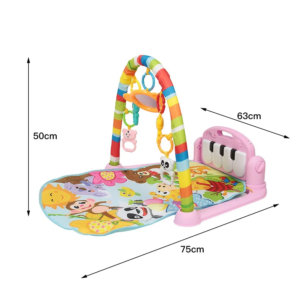 HUOLE 5 in 1 Baby Gyms Play Mats con Giocattoli Colorati e Musica Deluxe Gym, Baby Play Mat Ottimo per Imparare e Giocare Durante Il Tempo Sveglio, Baby Playmat Activity Play Gym per 0-36