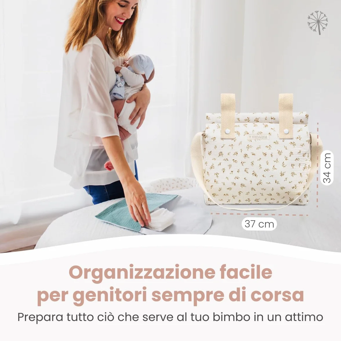 MIMUSELINA Borsa Passeggino Universale per Neonato con Ampia Capacità