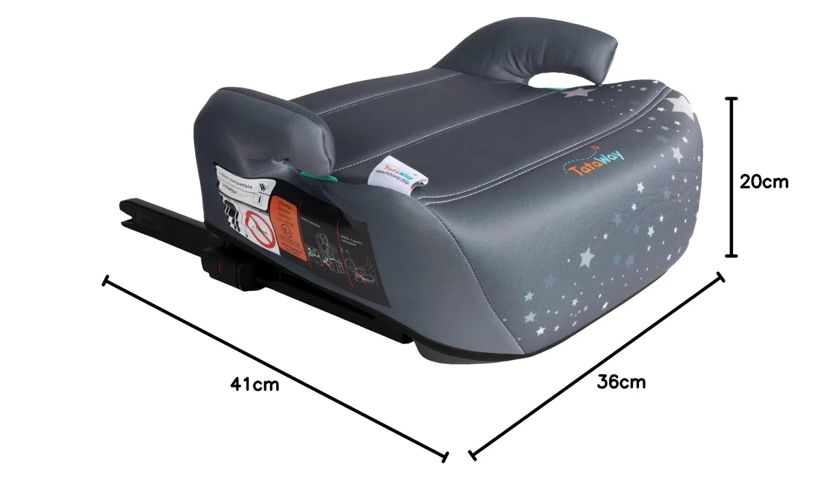 Seggiolino Alzatina Auto Bimbi Nero I-Size ECE R129, Rialzo Bimbi 125-150 Cm, 22-36 Kg, 6-12 Anni, Gruppo 3, Facile Da Trasportare - Sfoderabile E Lavabile