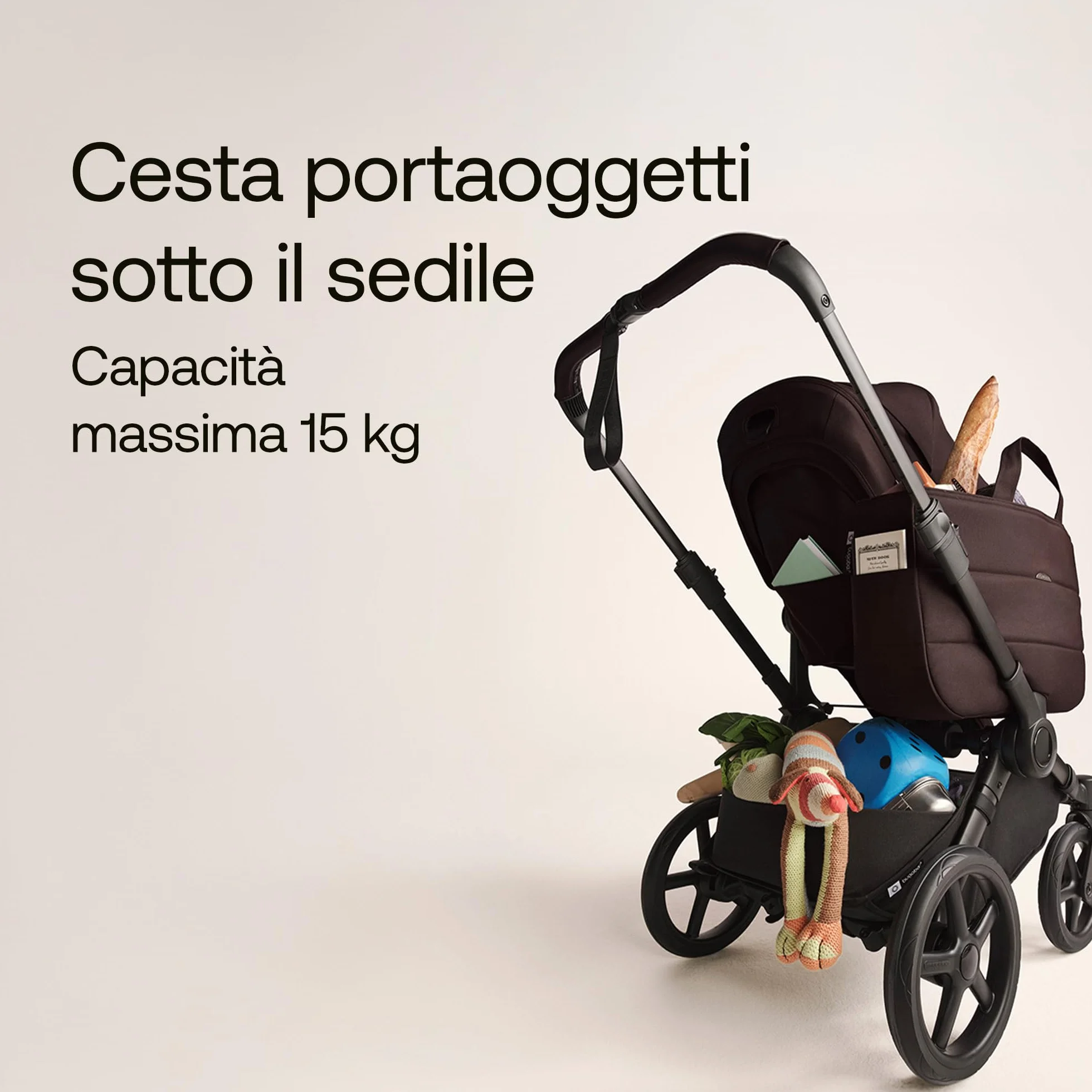 Bugaboo Donkey 6 passeggino singolo convertibile doppio gemellare neonato spazio archiviazione borsa laterale