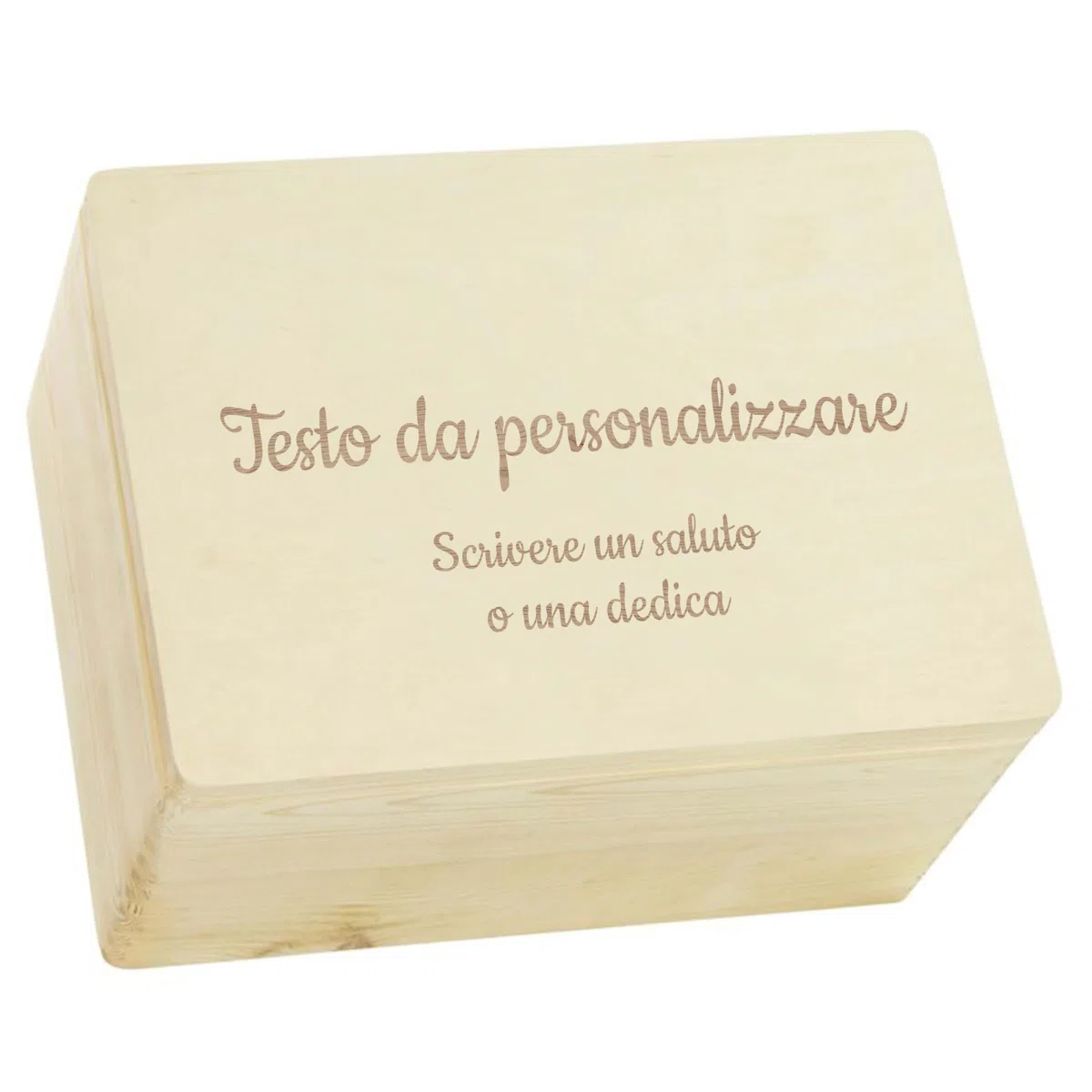 LAUBLUST Scatola dei ricordi del bambino - Incisione richiesta - Regalo personalizzato per il bambino | Taglia XL, ca. 40 x 30 x 24 cm, Naturale - Scatola decorativa in legno con coperchio, FSC®