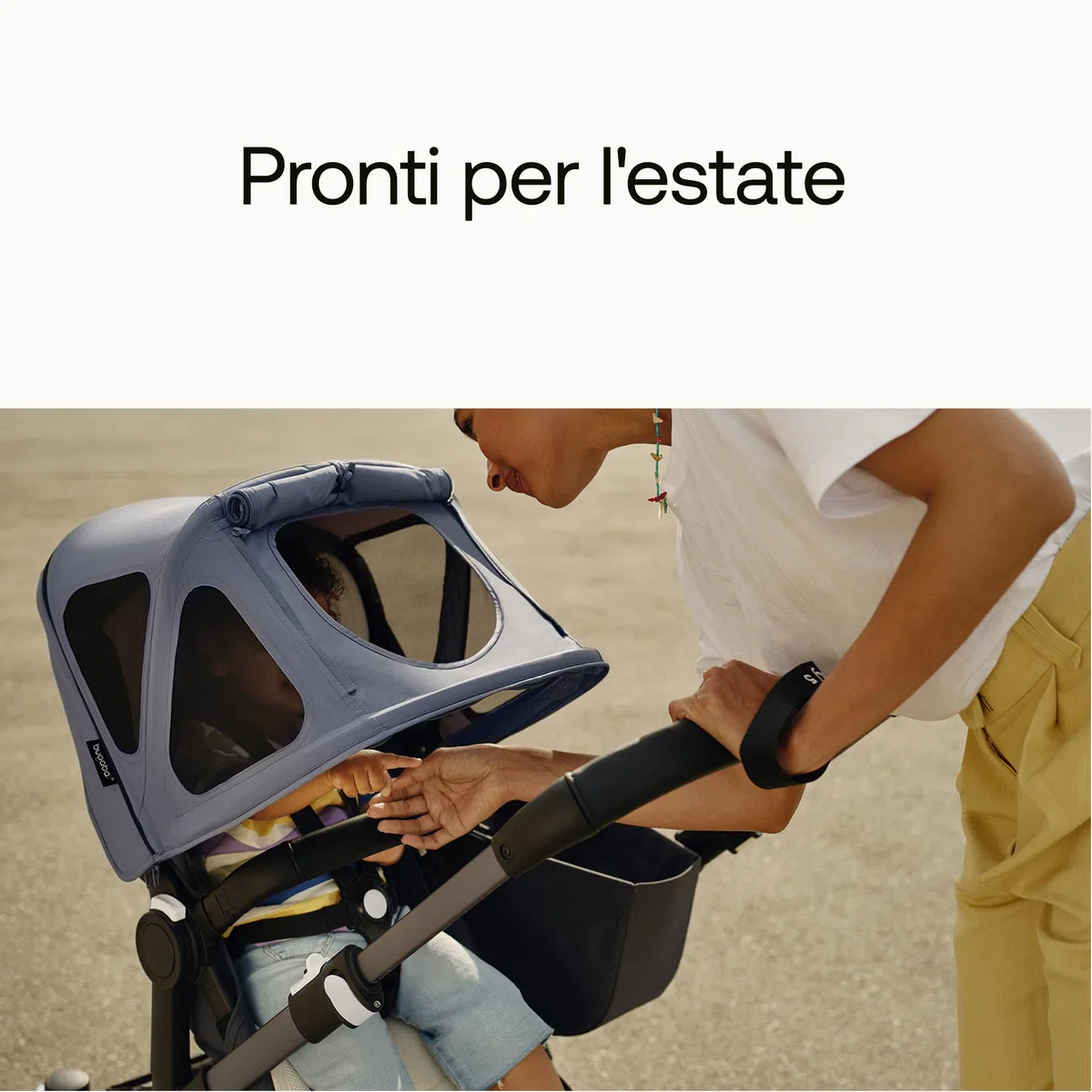 Bugaboo Donkey Cappottina Breezy, Estensibile per una maggiore copertura e una Protezione Solare ottimale, Resistente all'Acqua, Compatibile Con Tutti i Passeggini Donkey, Deep Indigo