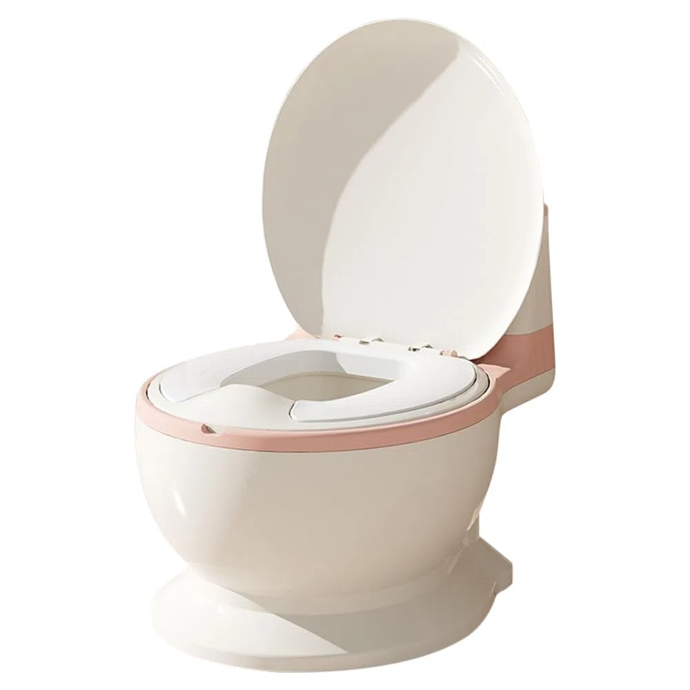 Vasetto da bagno musicale per l'apprendimento della pulizia di 1-4 anni - WC per bambini e neonati - confortevole anti scivolo con rumore di caccia e musica, 50 kg, contenitore rimovibile - rosa - 1