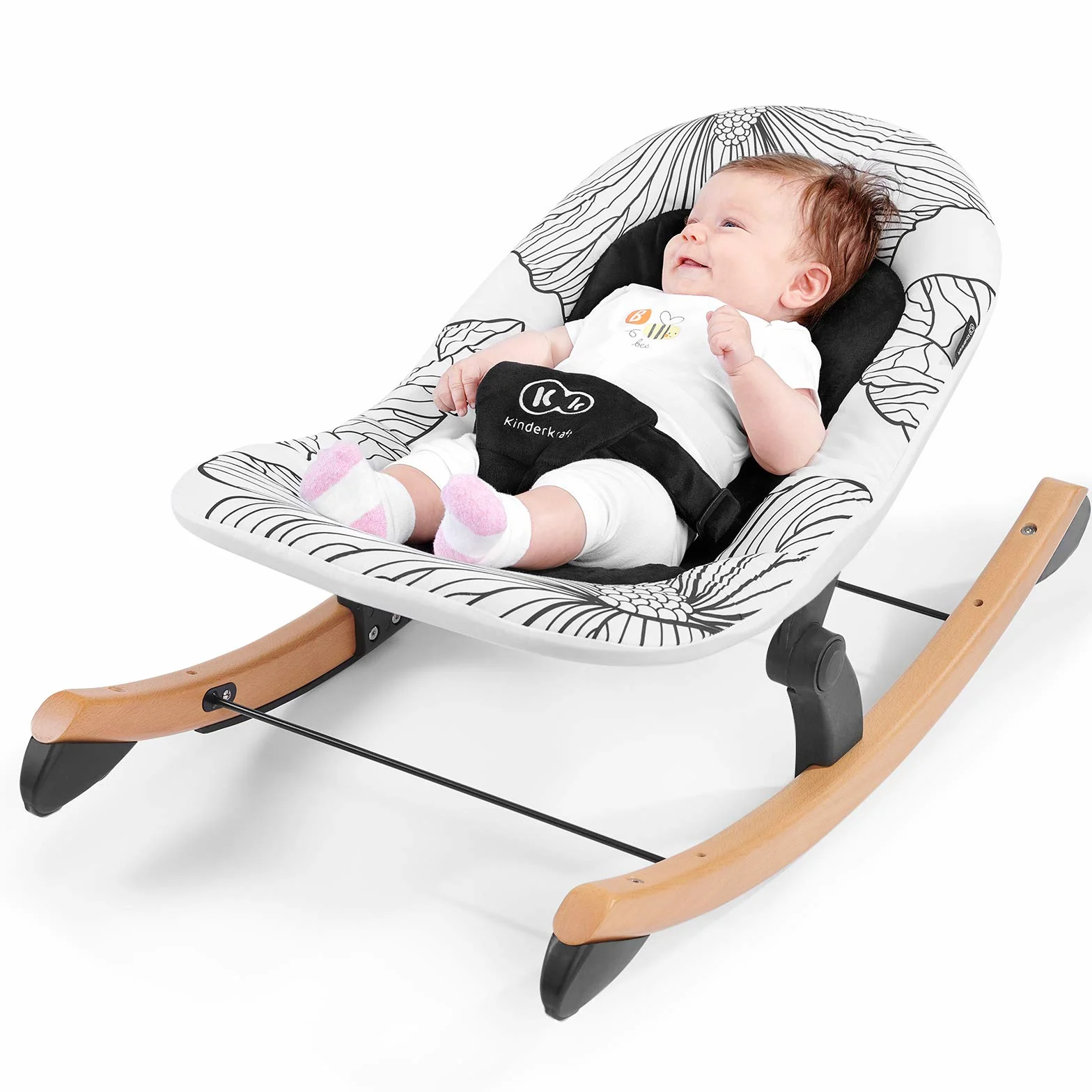 Kinderkraft Sdraietta Neonati FINIO Seggiolone Dondolo 0-9 kg Nero