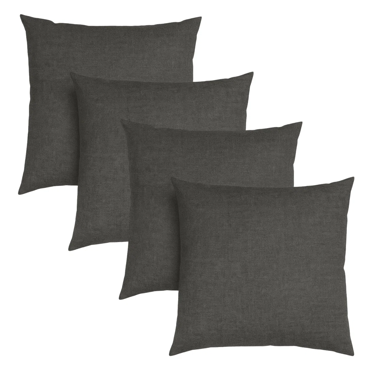 sleepling Set di 4 cuscini per divano grigio scuro, 40 x 40 cm, cuscino con imbottitura e rivestimento, cuscino decorativo in robusto tessuto imbottito, 40 x 40 cm, cuscino per divano, prodotto in UE