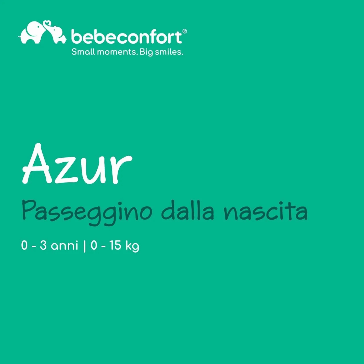 Bebeconfort Azur Passeggino Compatto Leggero 0-3 anni 15 kg Reclinabile Sdraiato Mineral Green