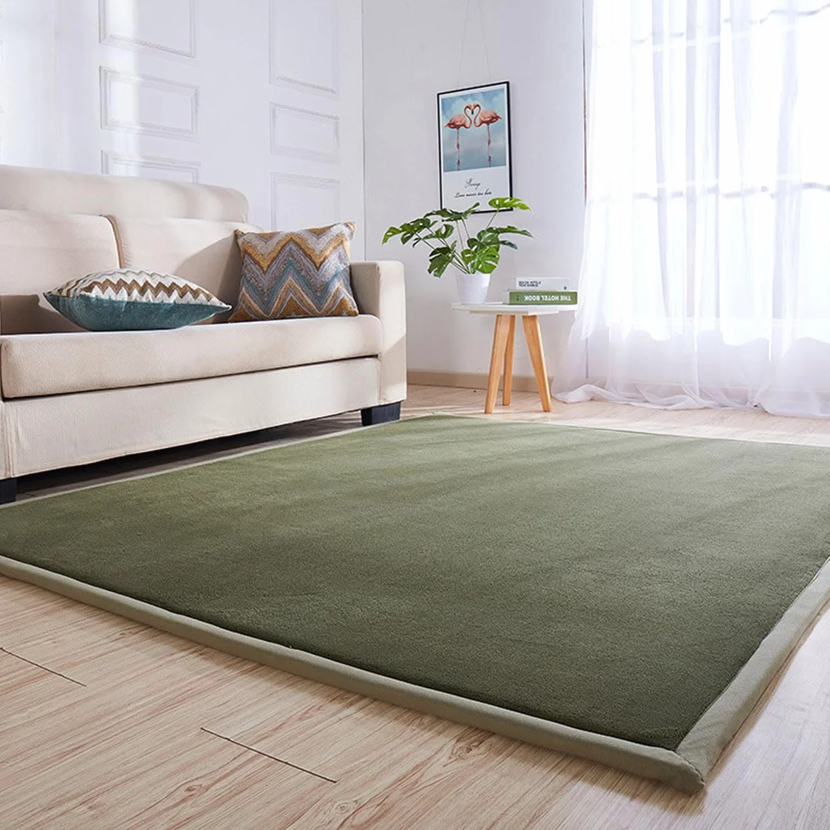 Tappeti e Scendiletto per Bambini, Tappeto Bimbi Lavabile, Tappeto Salotto Tatami, in Diversi Colori e Misure-Olive Green-120 * 150cm