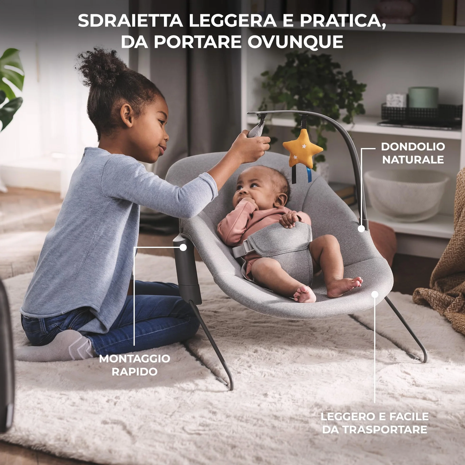 Kinderkraft ENOCK Seggiolone Pappa + Sdraietta CALMEE Legno Evolutivo Multifunzionale Sedia Ergonomica Altezza Regolabile 6 Mesi 10 Anni
