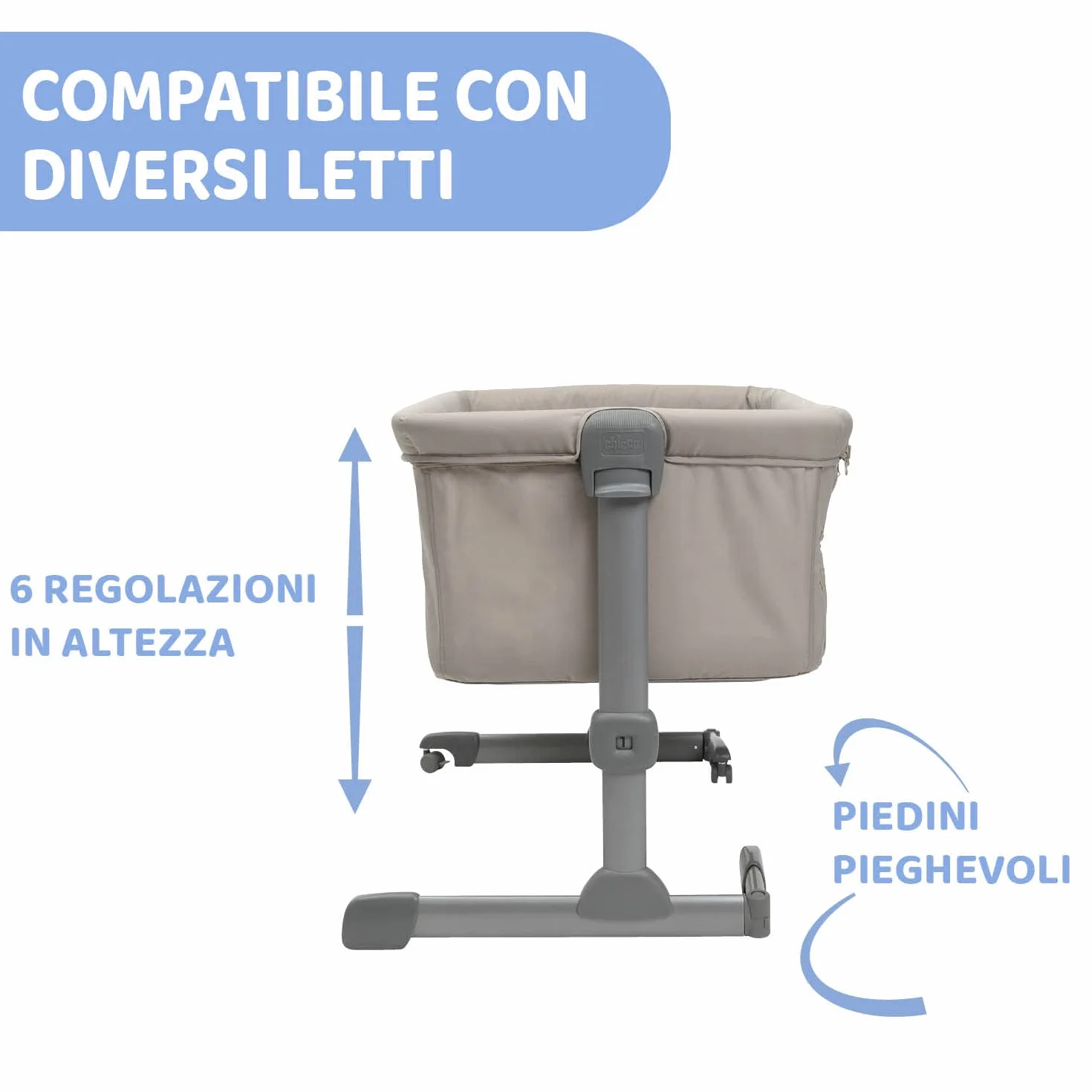 Chicco Next2Me Essential Culla Neonato Co-Sleeping Altezza Regolabile Materasso Incluso 0-6 Mesi Beige