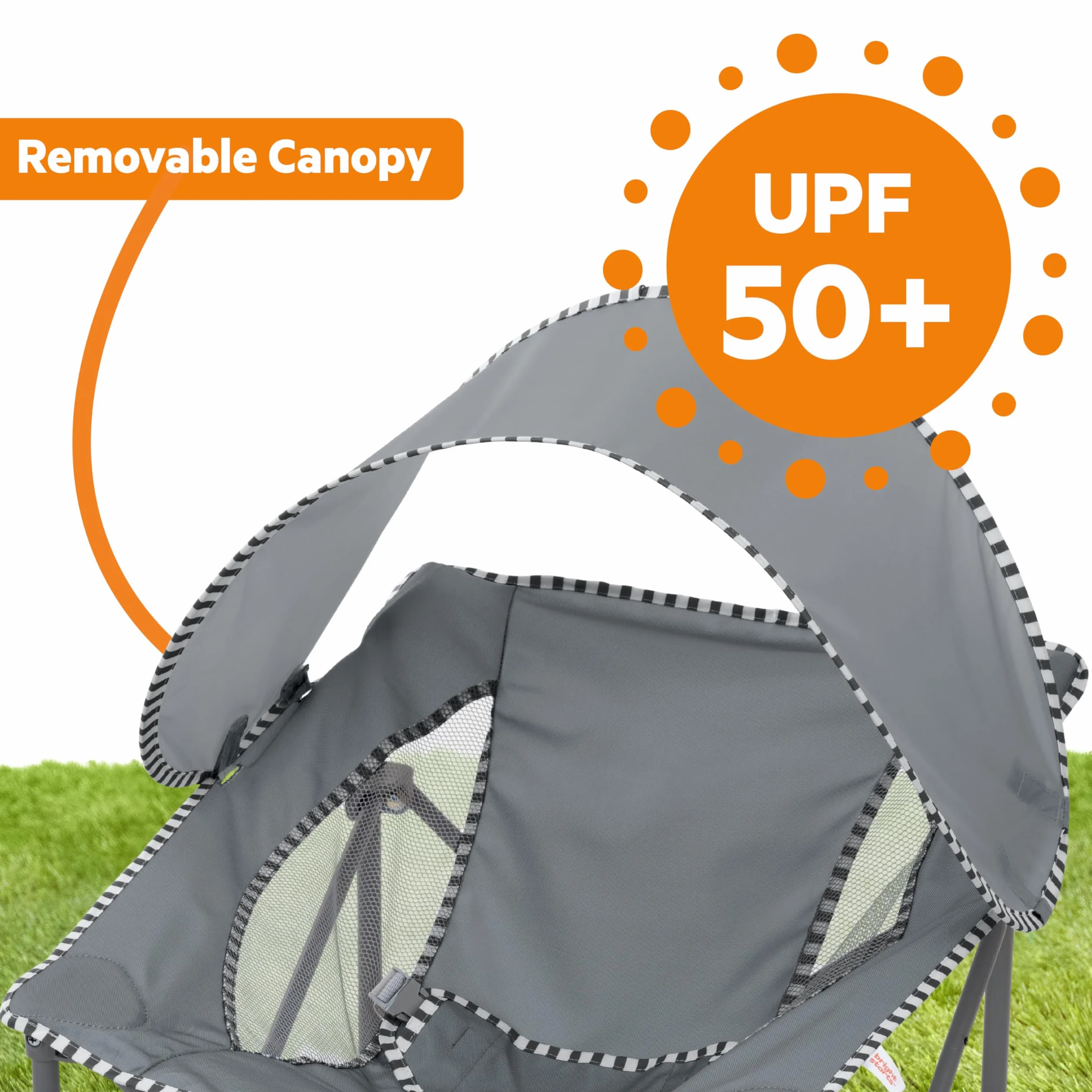 Bright Starts Pop 'N Chill Seggiolino da viaggio per neonati UPF 50+ grigio 0-6 mesi