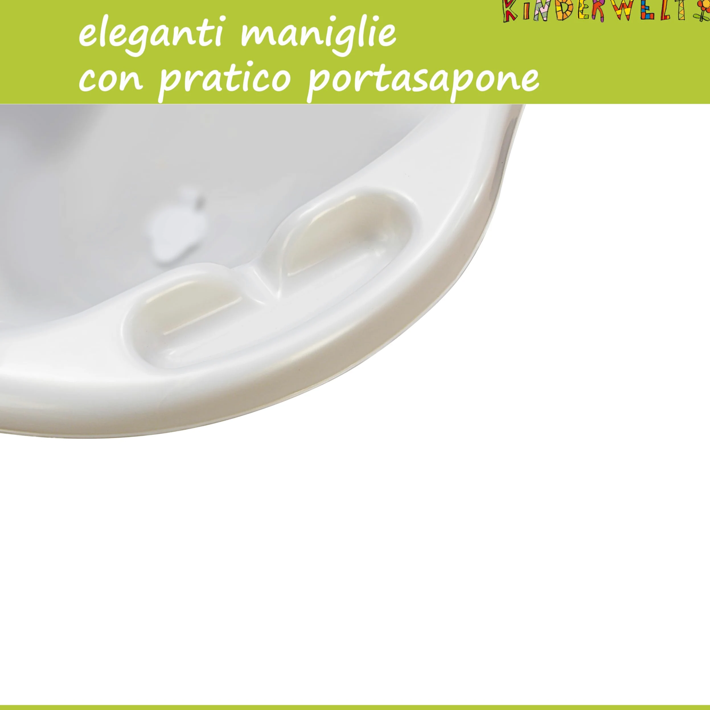 Baby Vasca da Bagno XXL 100 cm Funny Farm Bianco per Neonato con Spine