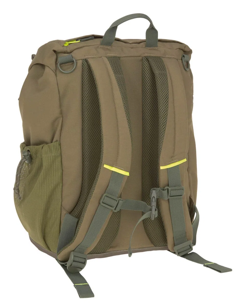 LÄSSIG Zaino fasciatoio borsa per pannolini con fasciatoio zaino da trekking attacco per carrozzina portabiberon Prodotto in modo sostenibile/Outdoor Backpack olive, oliva