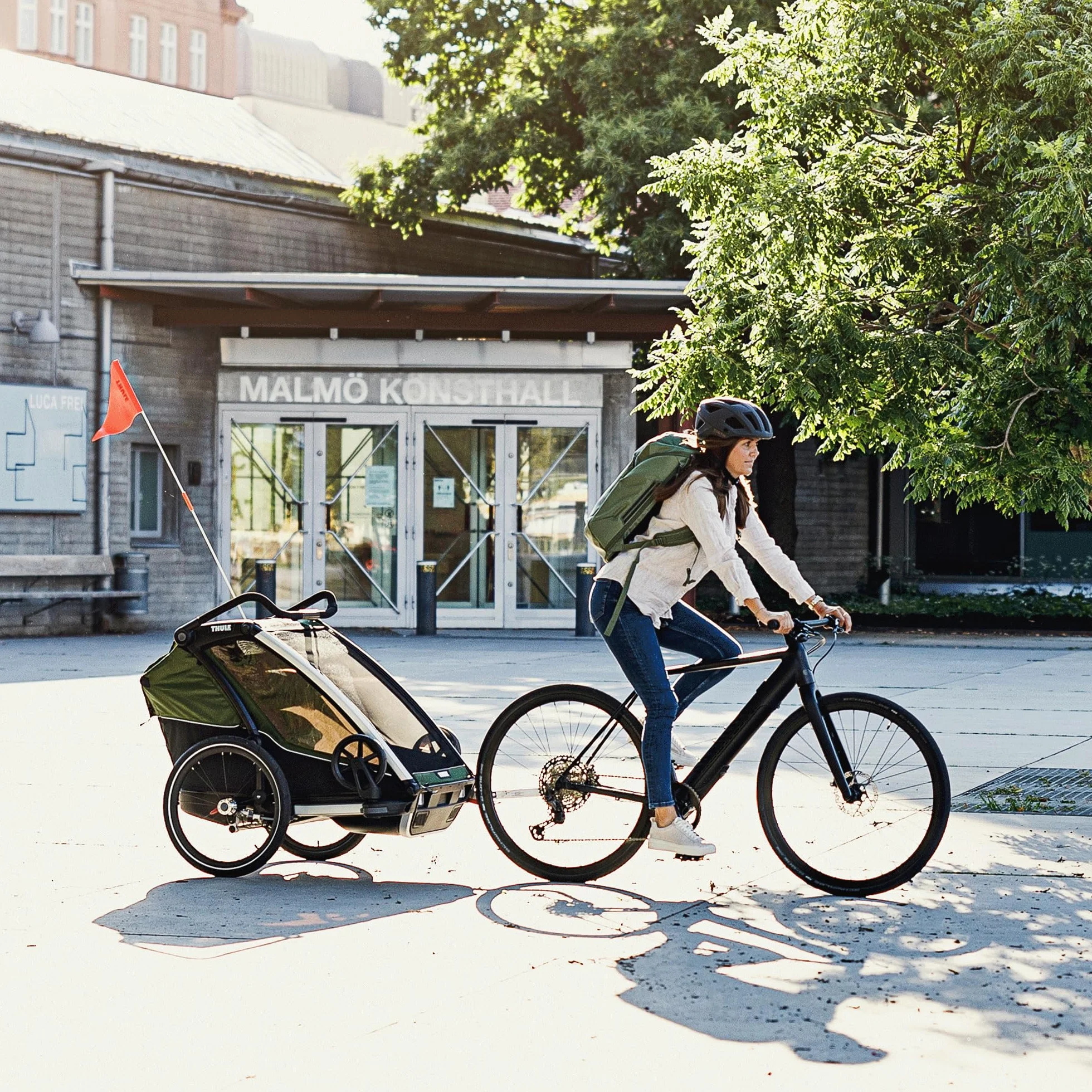 Thule Chariot Cab Rimorchio Per Bici Multisportivo Aluminum/cypress green, One-Size