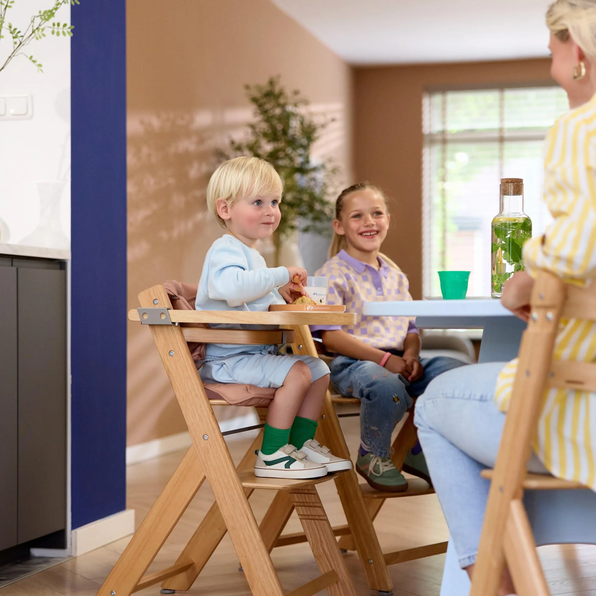 Bebeconfort Timba 2 Seggiolone Pappa Evolutivo in Legno, 6+ Mesi, 110 kg, Bianco