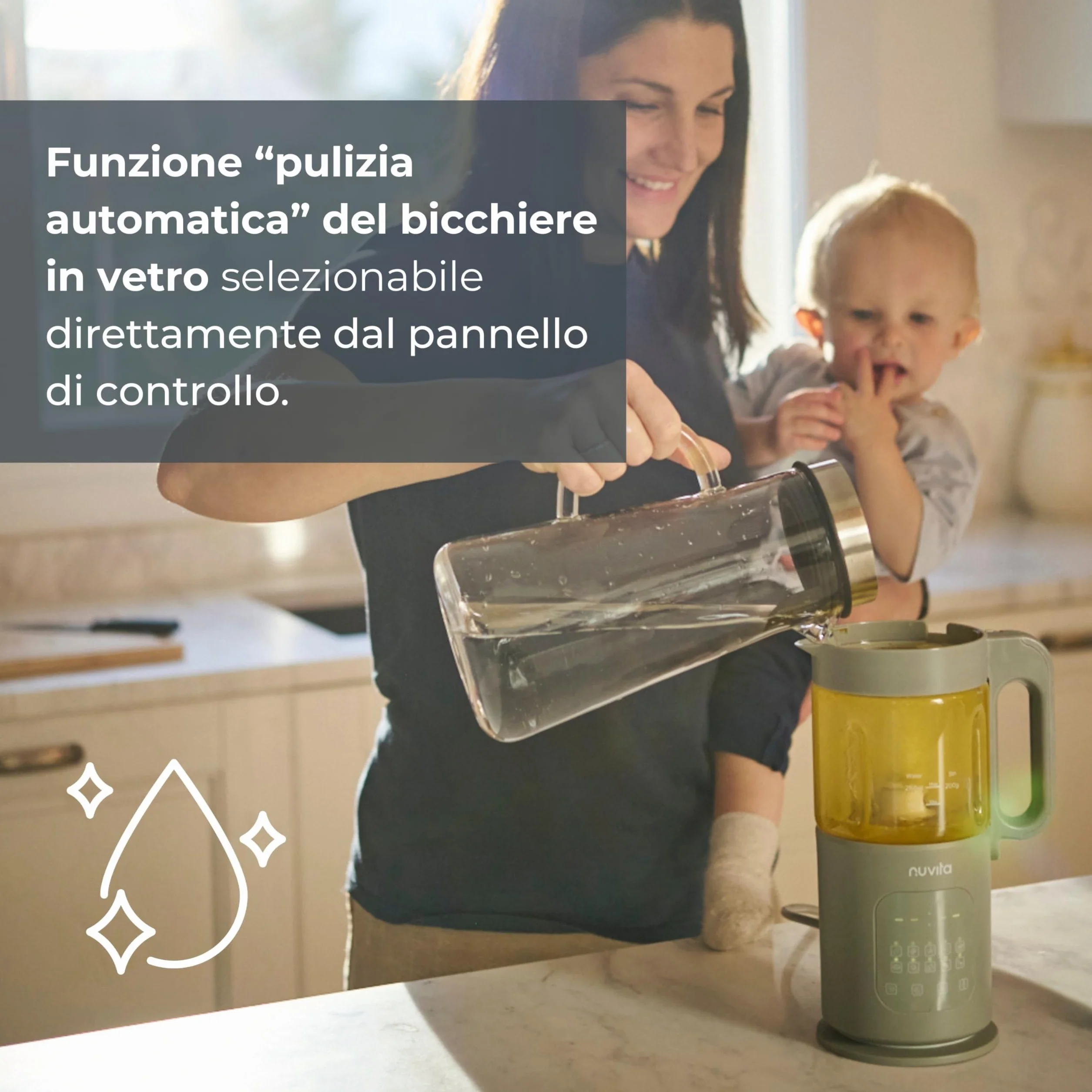 Nuvita Magic Pappa Cuocipappa Multifunzione 7-in-1 Cuoce a Vapore Frulla Sminuzza Prepara Purè per Bambini