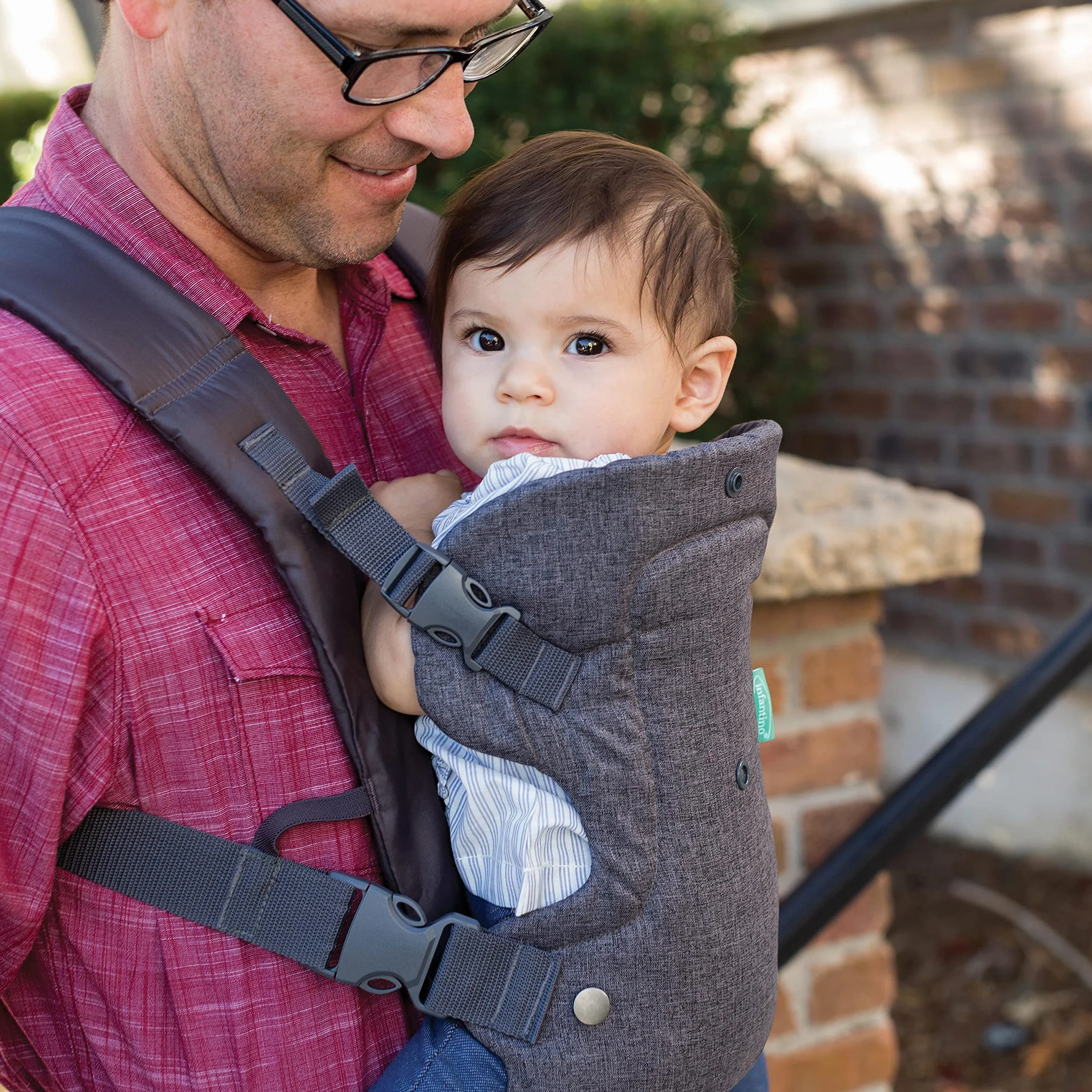 Infantino Marsupio Flip Advanced 4-in-1 Ergonomico Convertibile Grigio per Neonati 3,6-14,5 kg