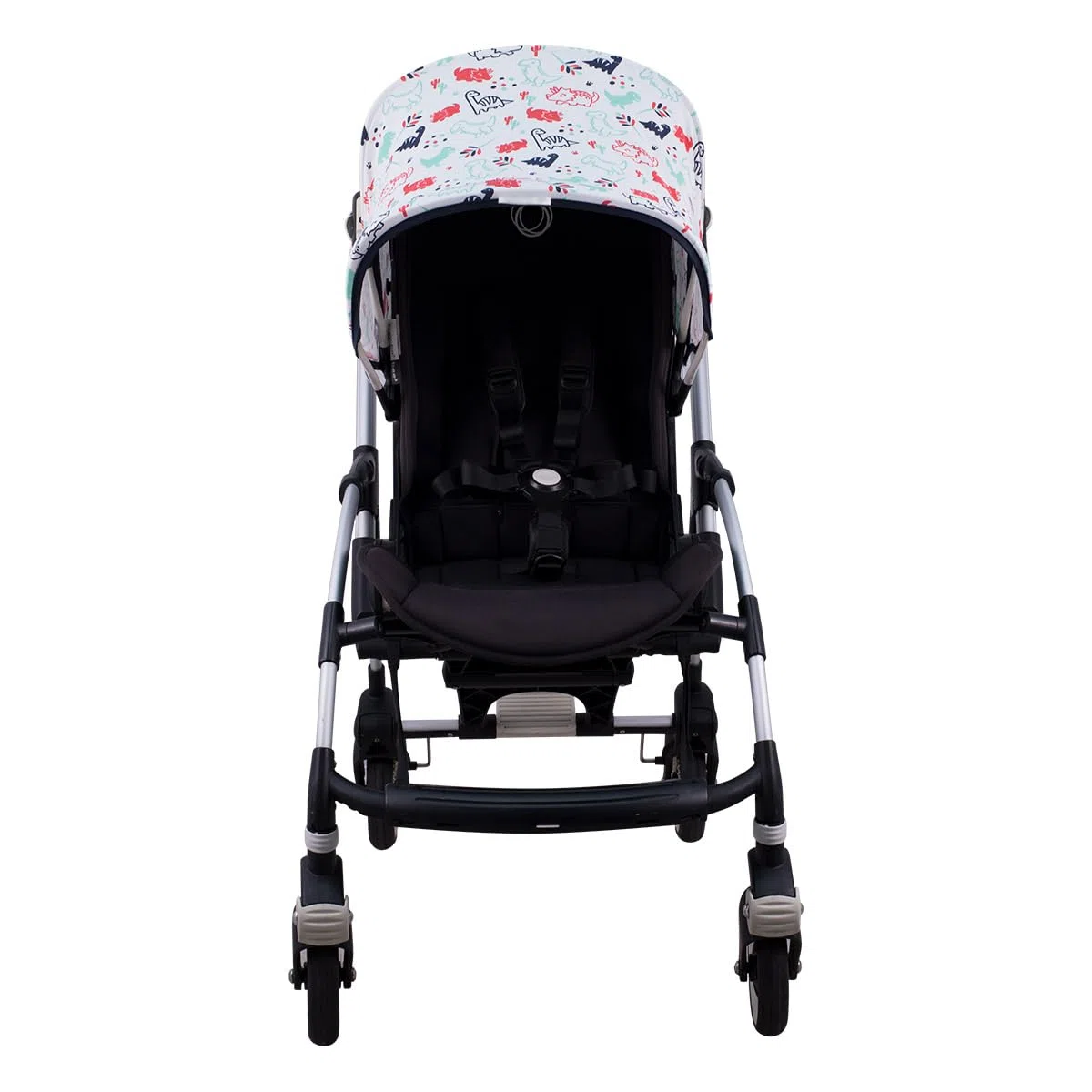JYOKO KIDS Cappottina per Passeggino e Carrozzina compatibile con Bugaboo Bee 3, Bee 5, Bee Plus Realizzata in Tessuto di Cotone Elastico, Morbido e traspirante (Dino Party)