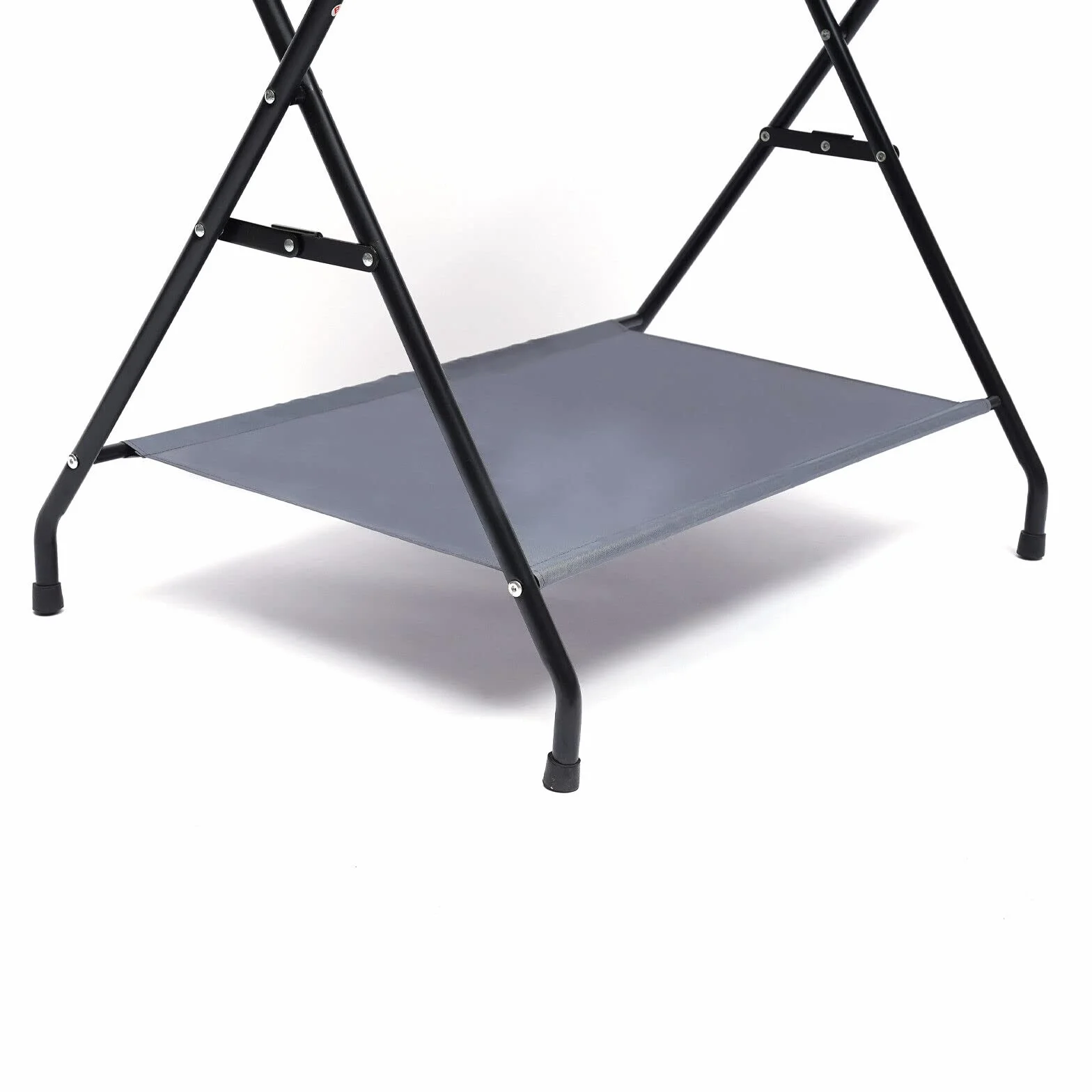 Fasciatoio pieghevole con divisorio rimovibile e cintura di sicurezza, grigio 80x63x96 cm