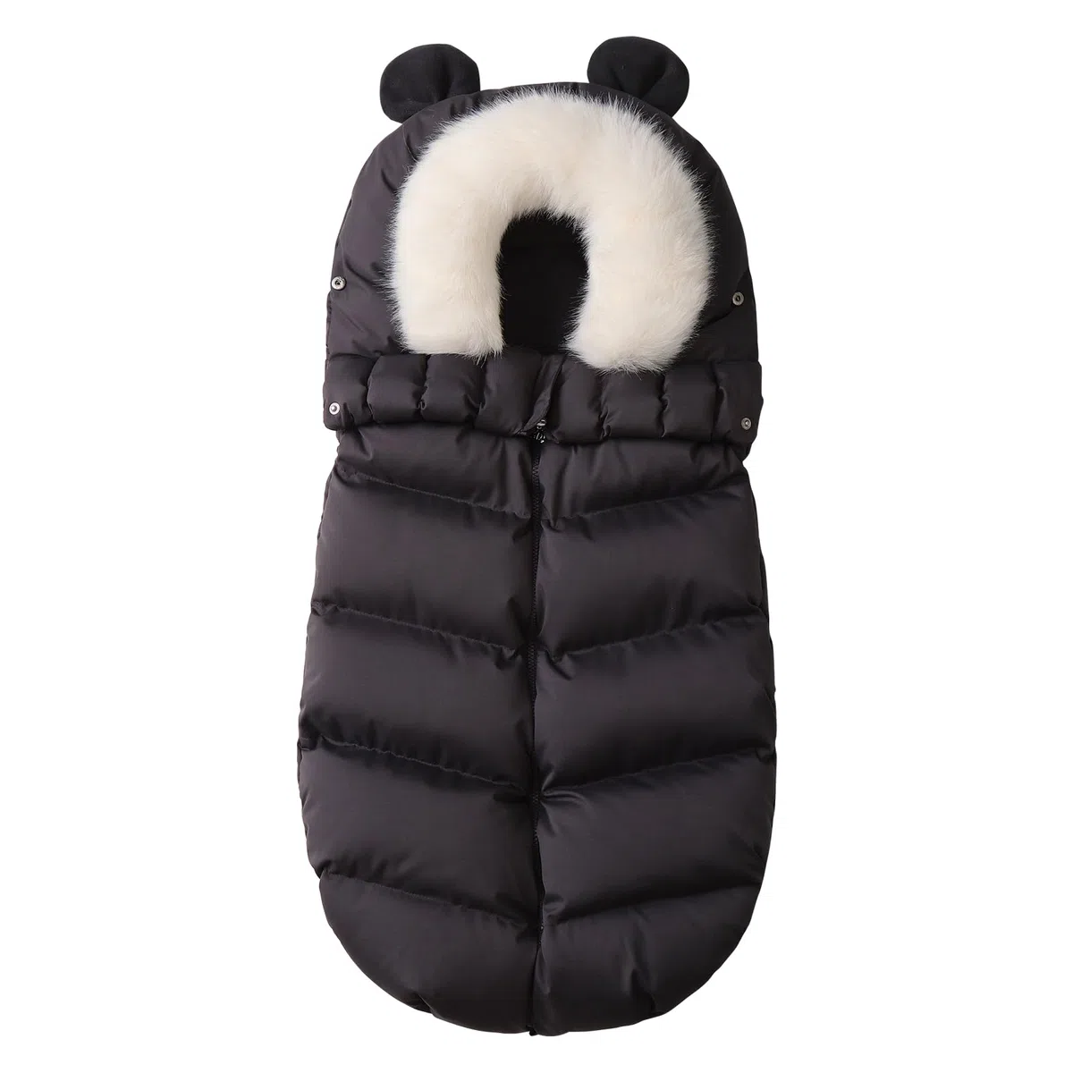Liemuao - Sacco a pelo per passeggino, universale, invernale, caldo, con cerniera, per bambini, impermeabile, adatto per passeggino, carrozzina, seggiolino auto (nero)
