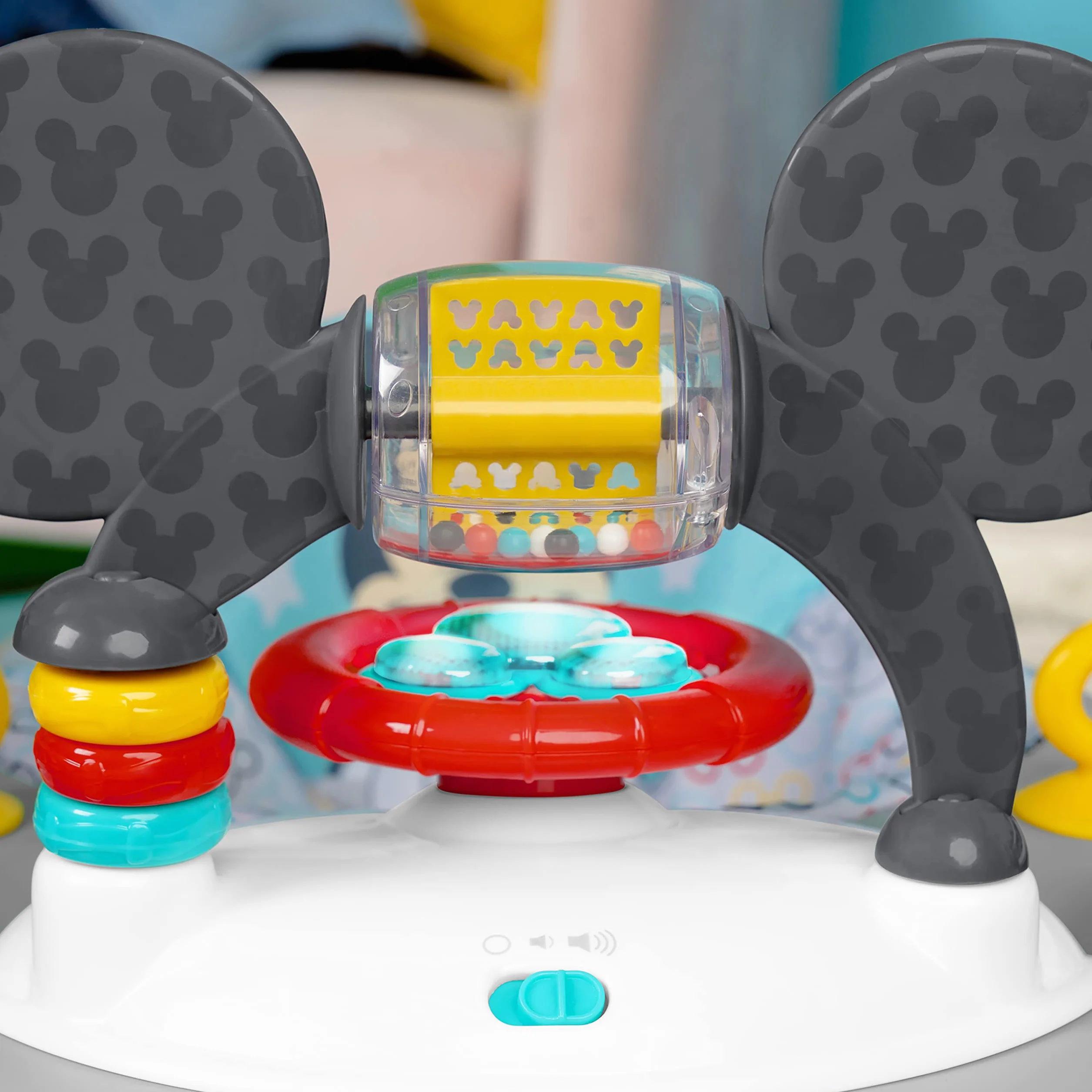 Bright Starts, Disney Baby, Girello multiattività 2 in 1 Topolino - Altezza regolabile e telaio facilmente ripiegabile, 6+ mesi