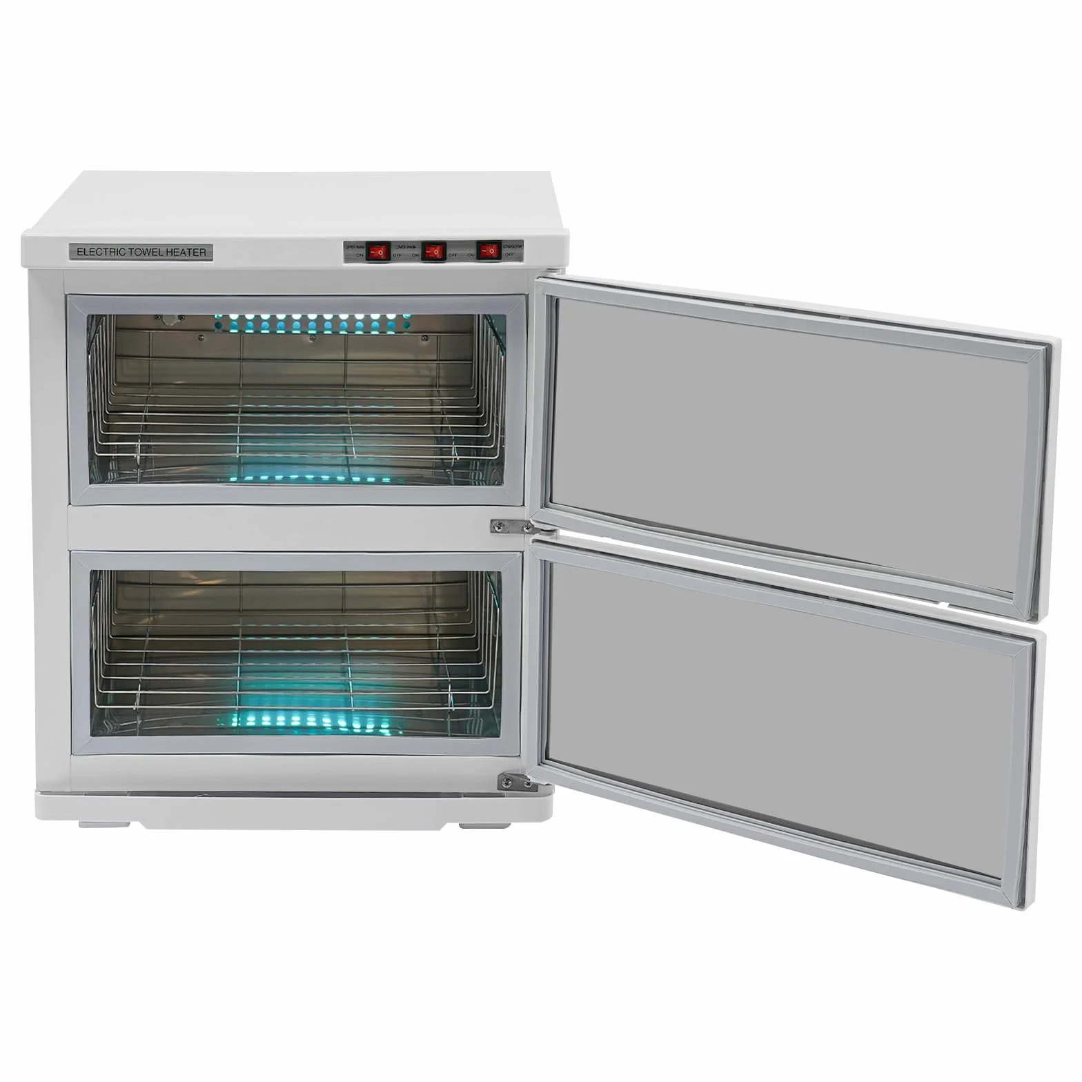 Portasciugamani a 2 porte 50L riscaldatore sterilizzatore UV armadio caldo cosmetici compresse