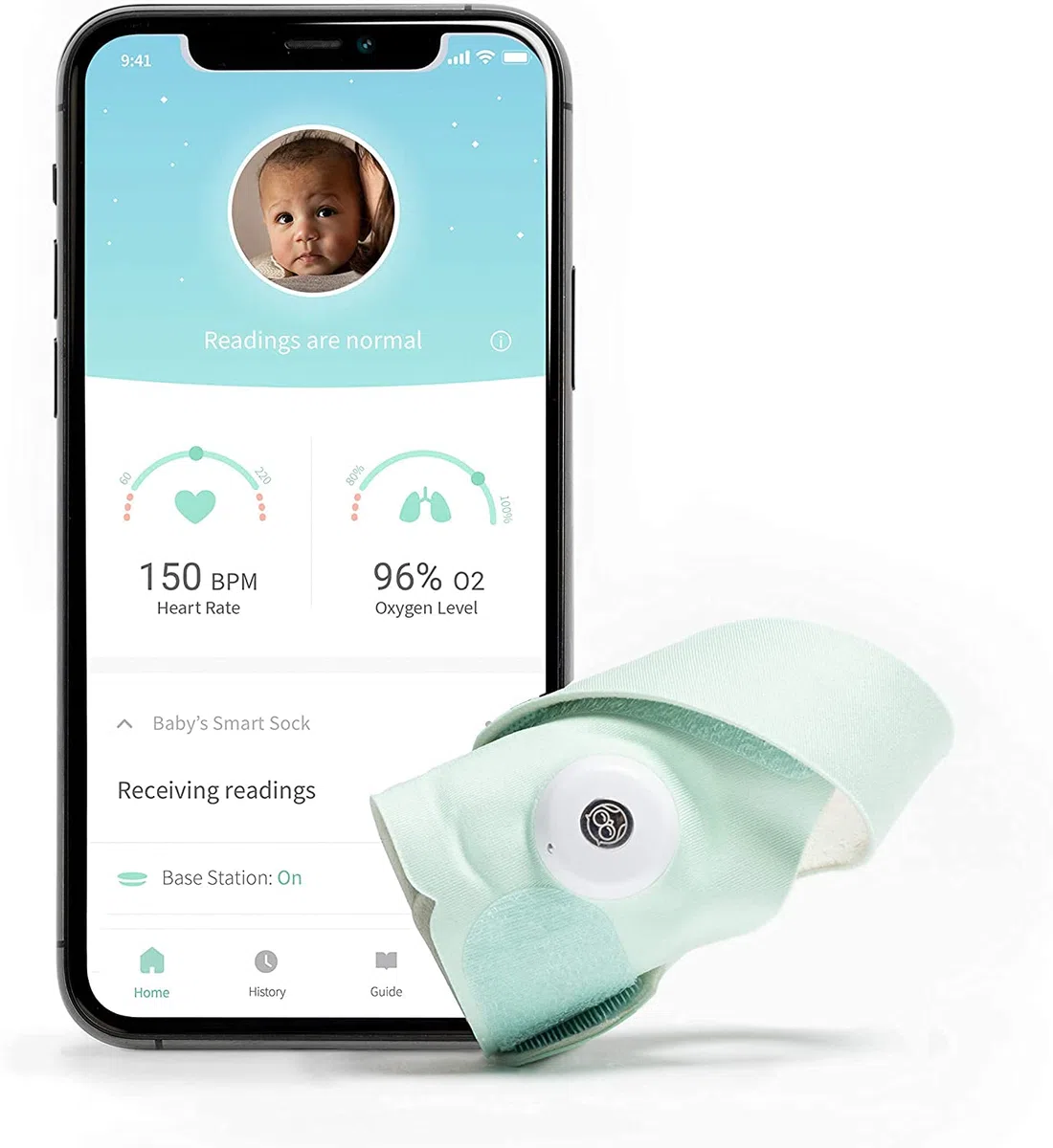 Baby monitor Smart Sock 3 di Owlet con misurazione dei valori di ossigeno e frequenza cardiaca