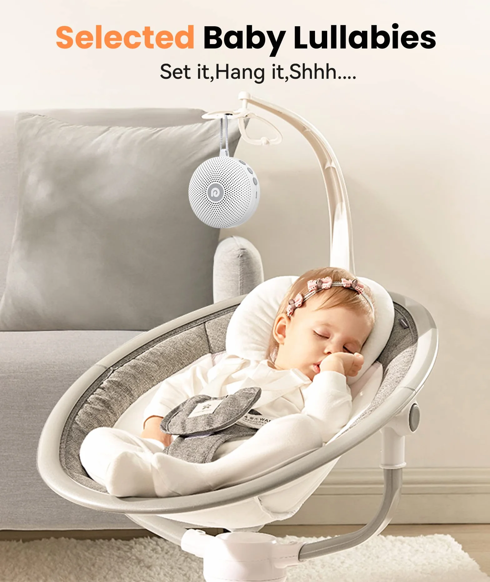 Dreamegg Macchina Rumori Bianchi per Neonato - D11 White Noise Machine Portatile con 21 Suoni Rilassanti, Max 60H di Lunga Durata, Accessori Neonato 0+ Mesi, Regalo per Neonati