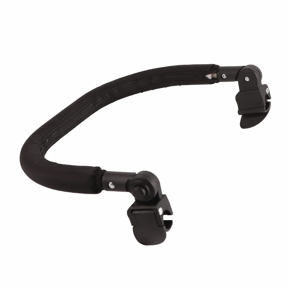 Barra Paraurti Universale per Passeggino, Bracciolo, Maniglia, Barra Trasversale, Accessori per Passeggino, PU Nero (Nero)