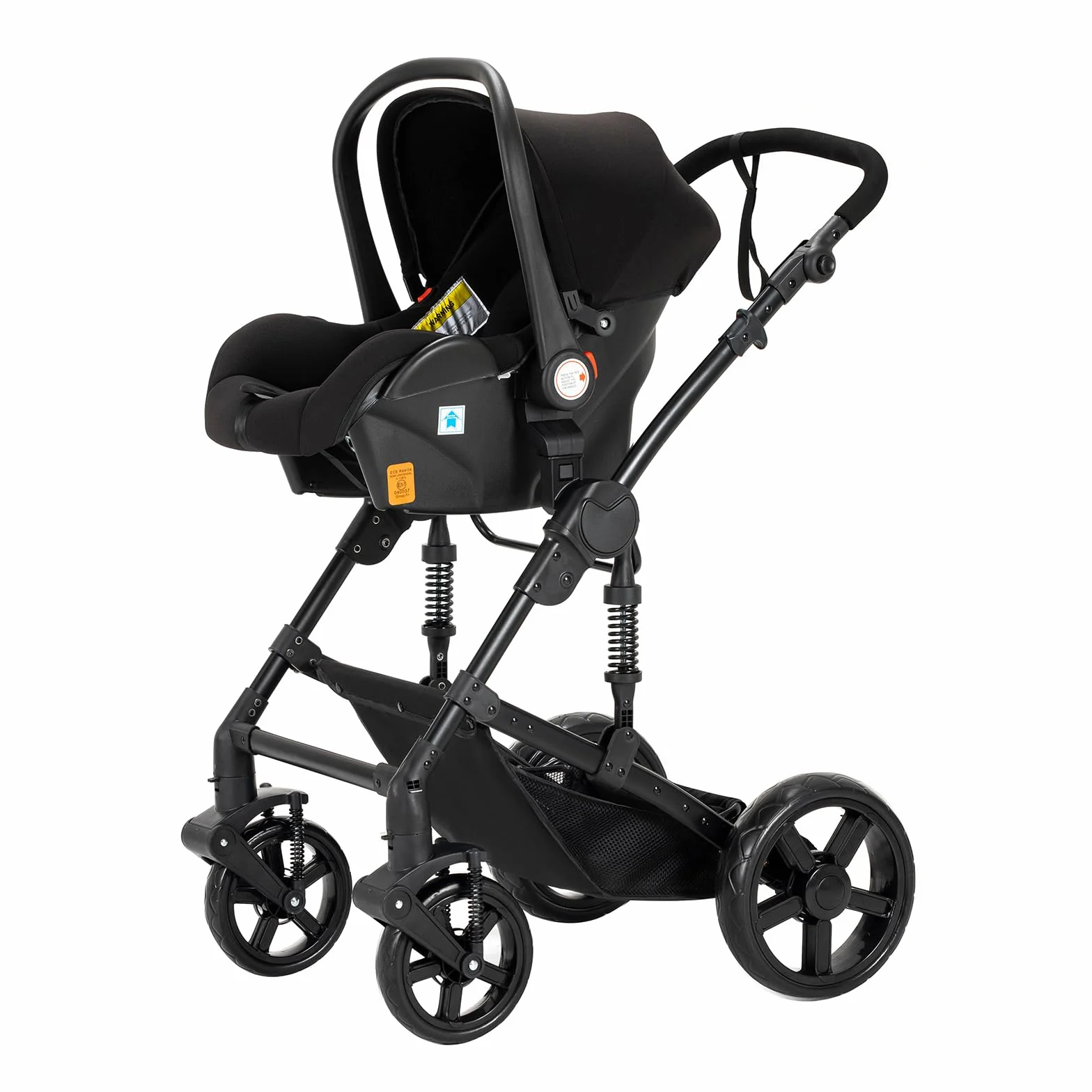Magic ZC Passeggino Trio 3 w 1, Carrozzina Neonati Pieghevole, Spinta Reversibile, Czarny