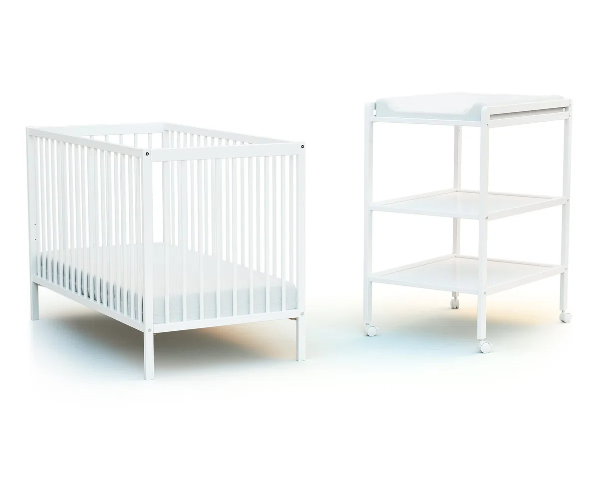 AT4 - Fasciatoio 2 prateleiras ESSENTIEL legno ESSENTIEL - Bianco - 54 x 74 x 94 cm
