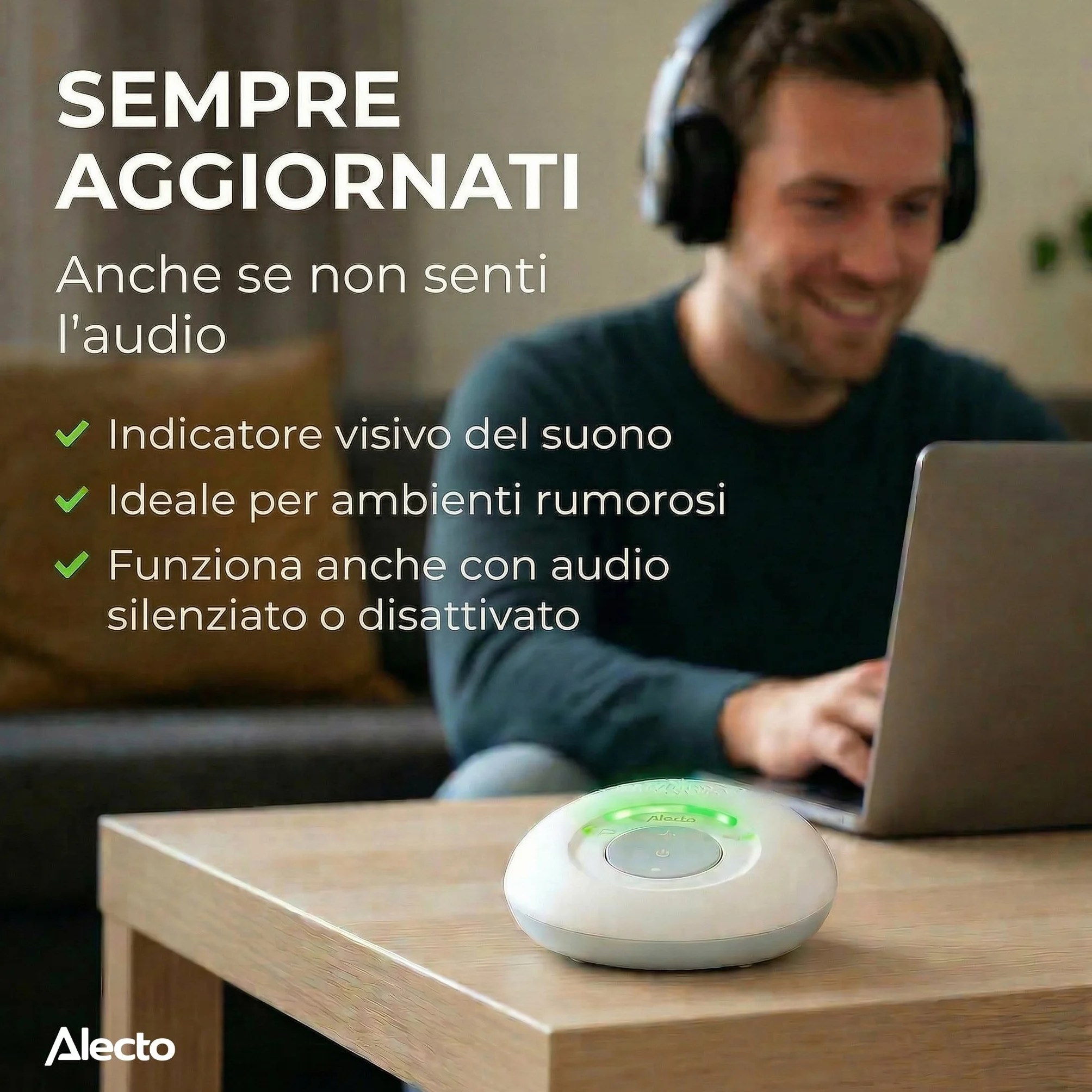 Alecto DBX110 Babyphone Audio Babymonitor digitale DECT 300 m LED VOX bianco